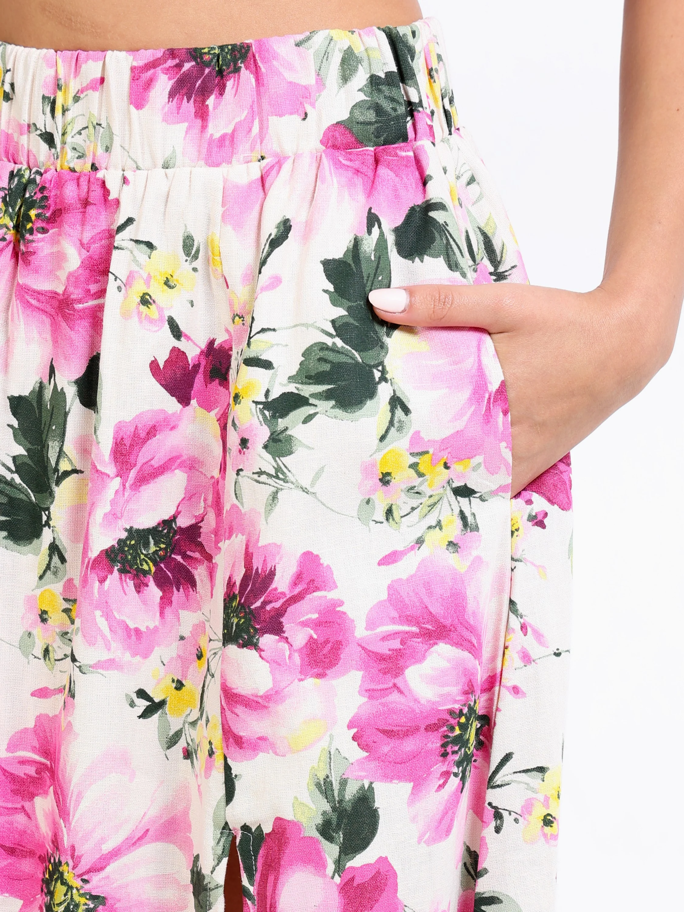 Women Floral Side Slit Co-Ord Set - Image 4