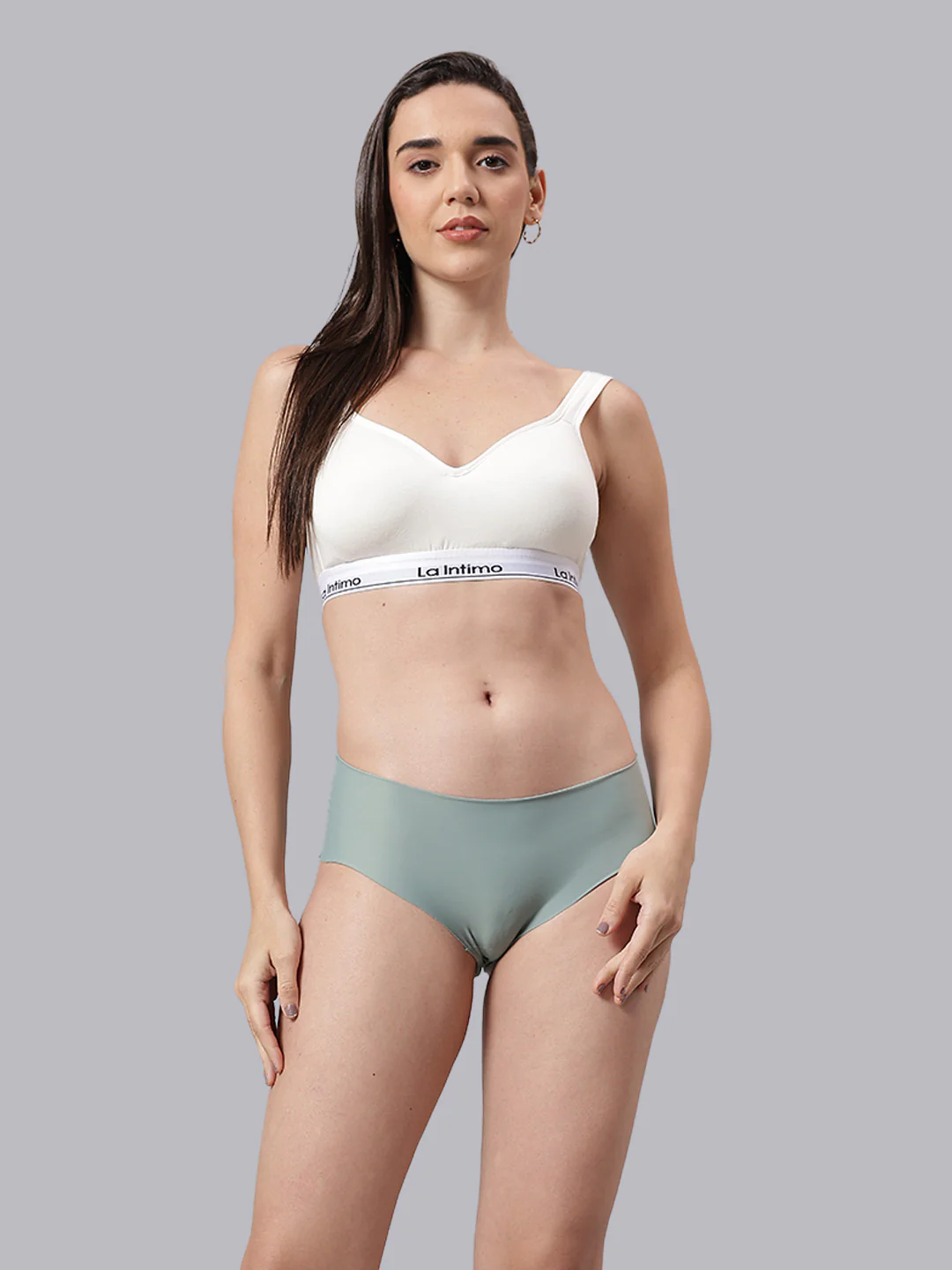 Women Satiny Soft T-Shirt Bra Combo Set