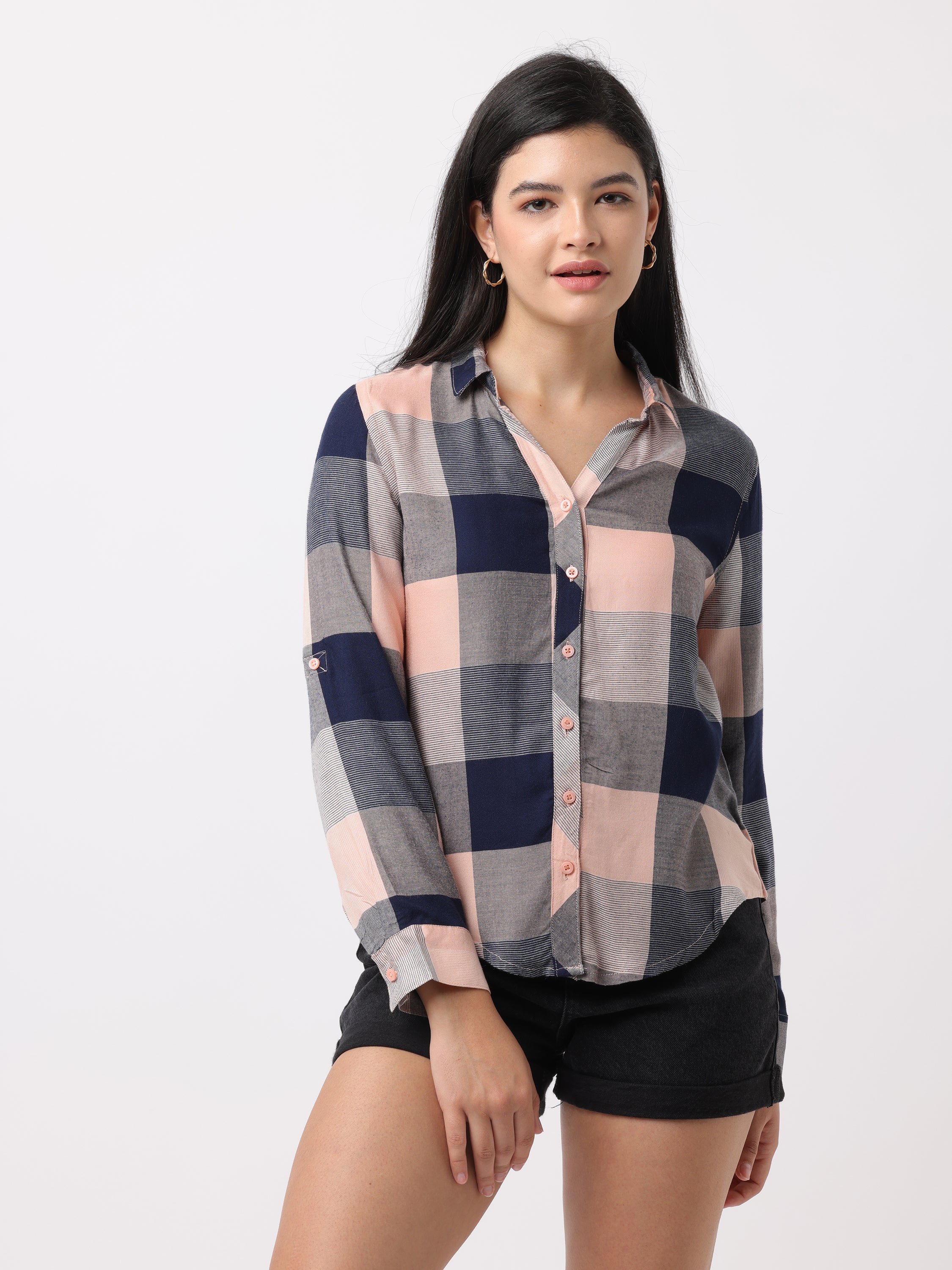 Women Multi Regular Fit Checked Shirt - Image 2