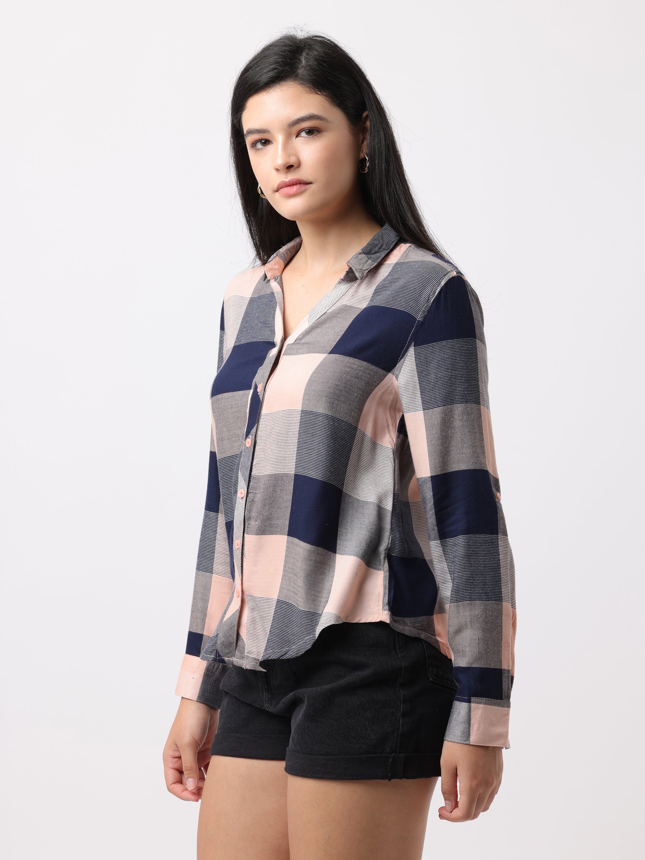 Women Multi Regular Fit Checked Shirt - Image 3
