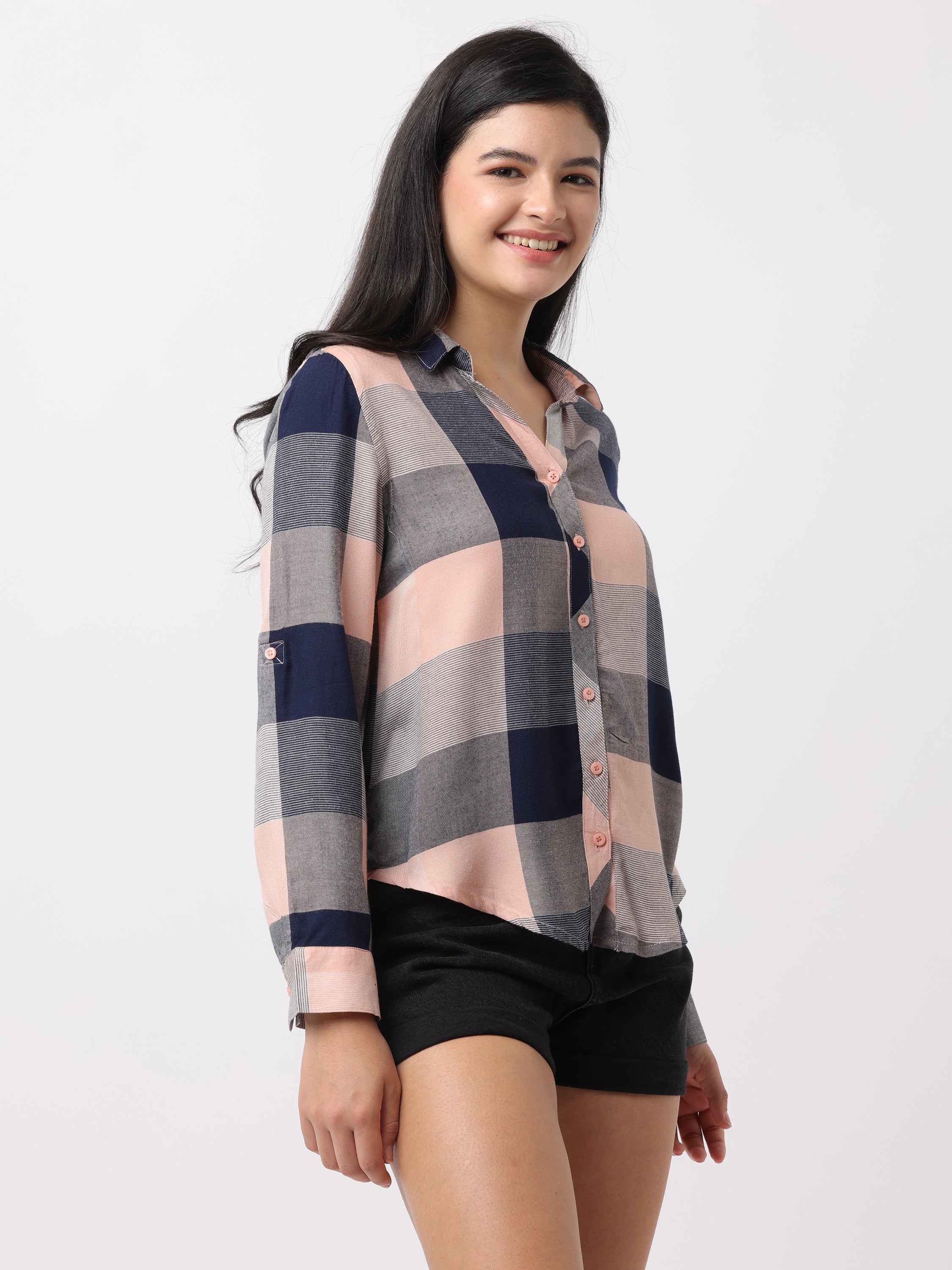 Women Multi Regular Fit Checked Shirt - Image 5