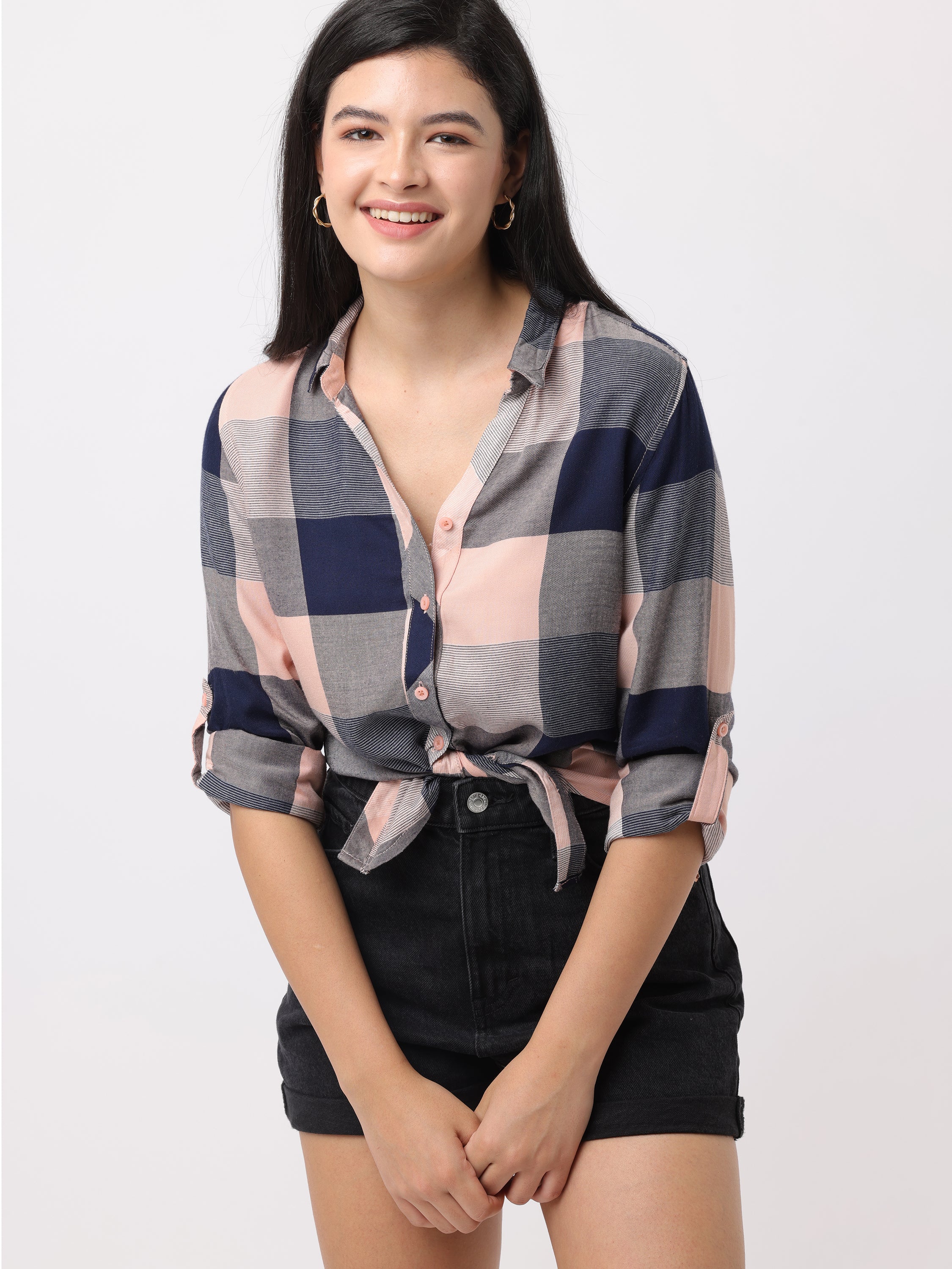 Women Multi Regular Fit Checked Shirt - Image 6