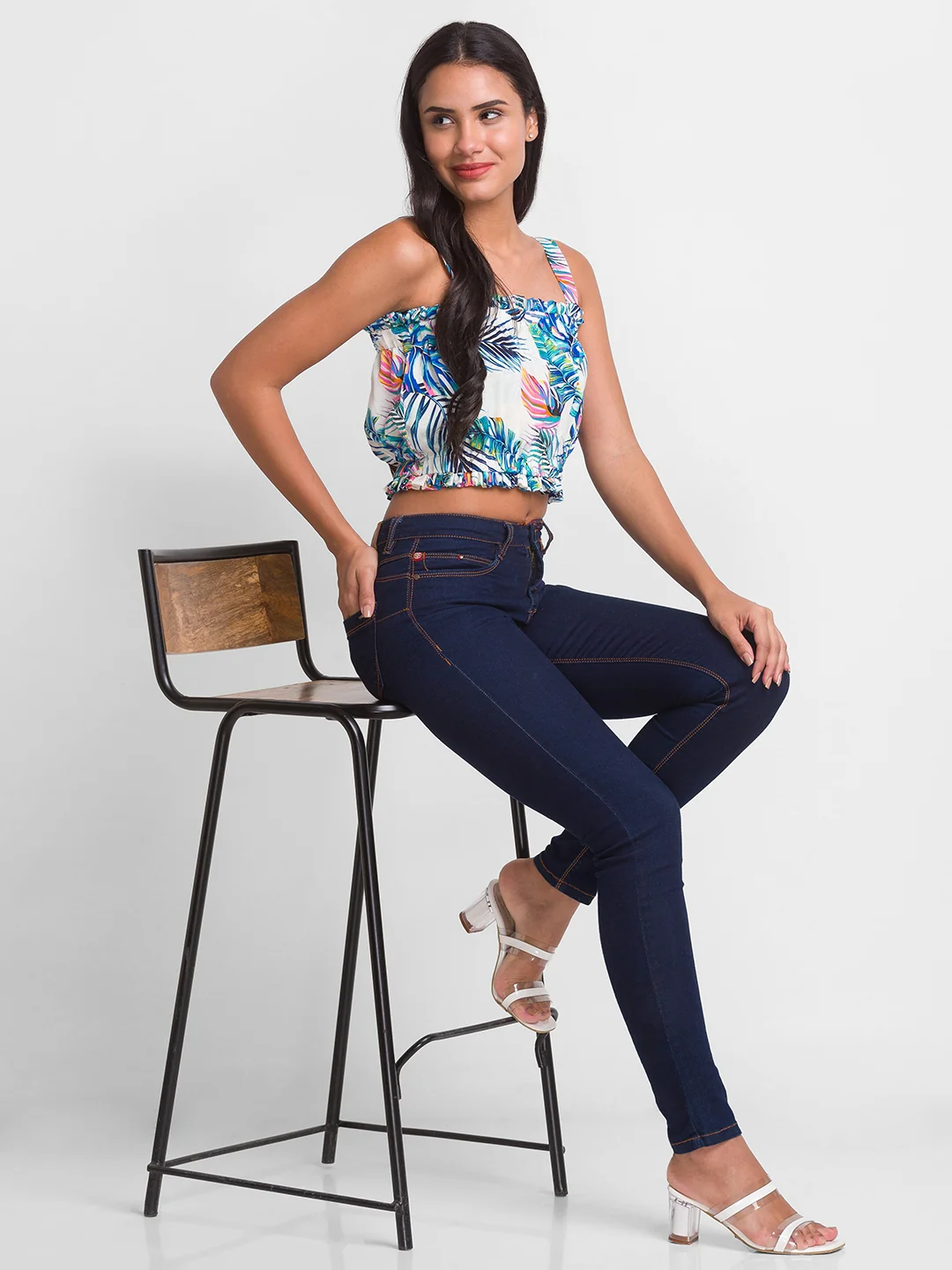 Women Tropic Floral Print Crop Top - Image 6