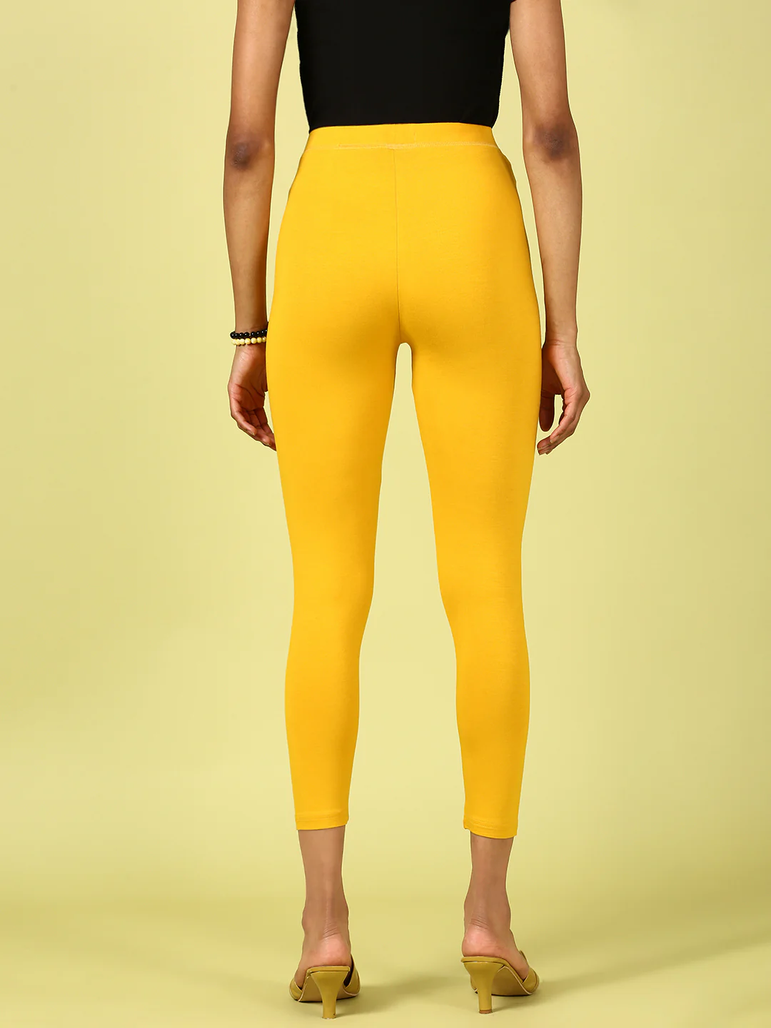 Women Mustard Casual Leggings - Image 4