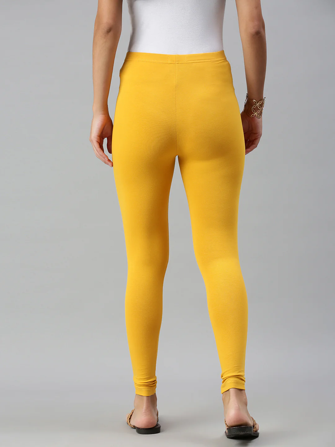 Women Mustard Casual Leggings - Image 5