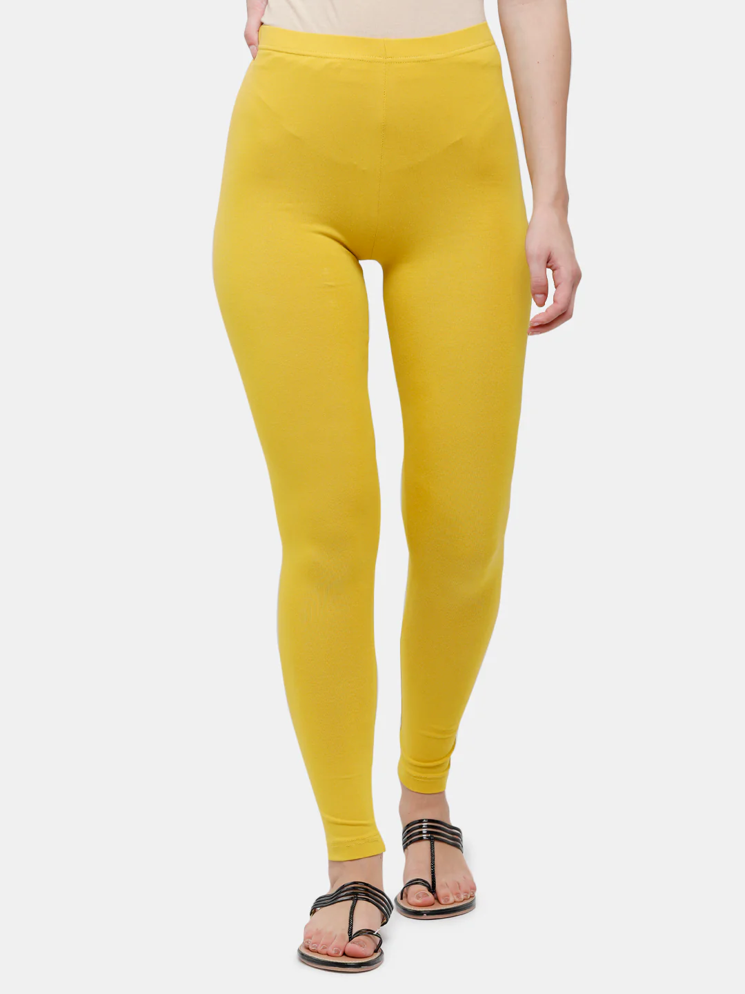 Women Mustard Casual Leggings - Image 2