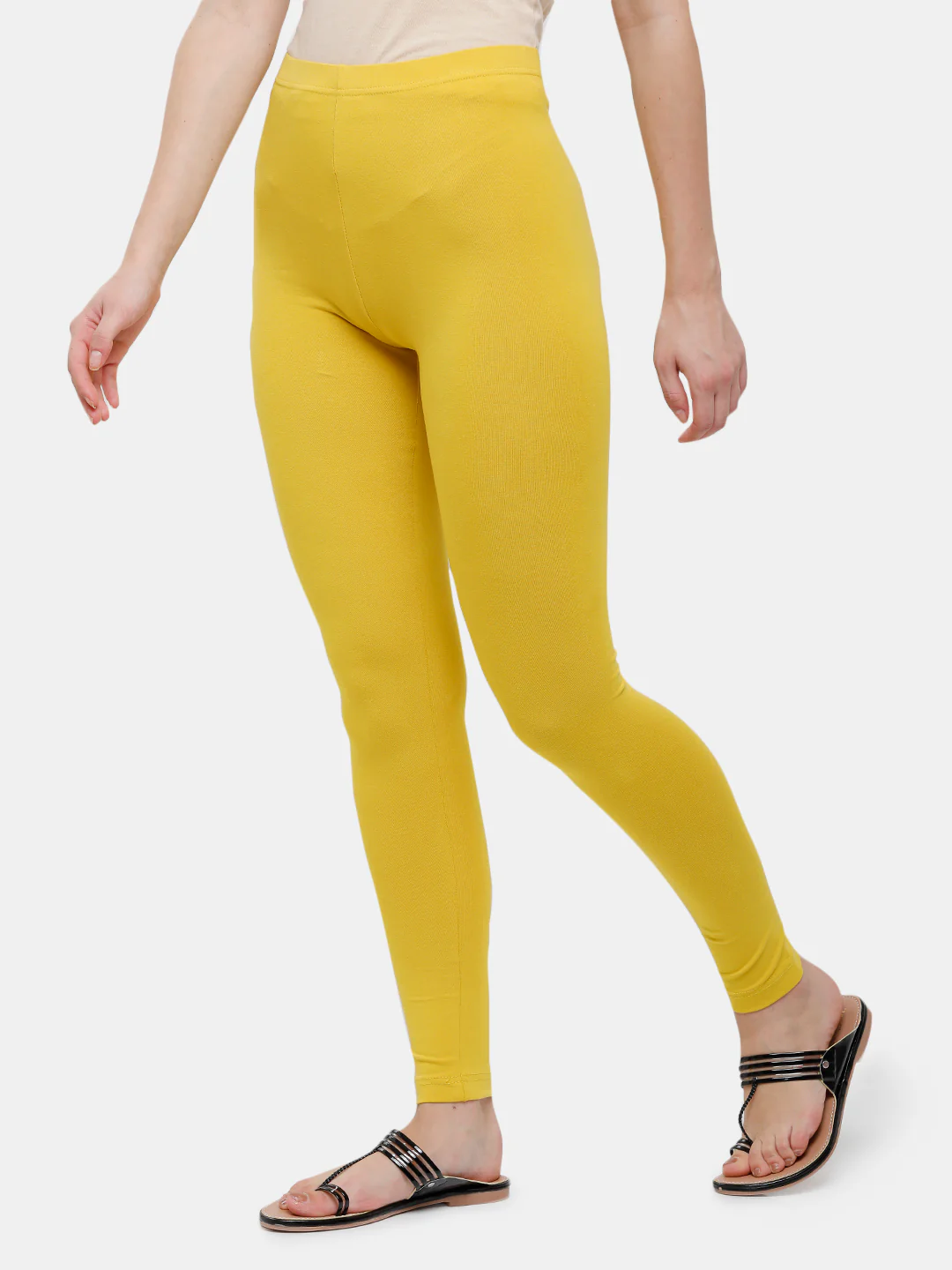 Women Mustard Casual Leggings - Image 3