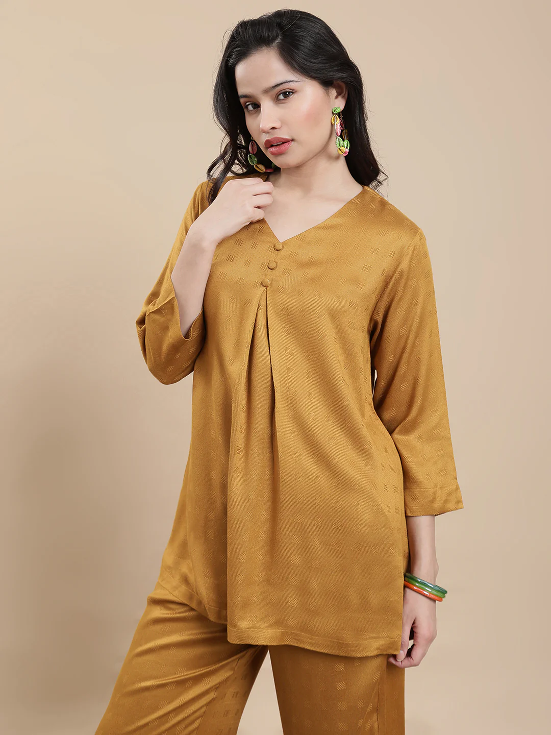 Women Mustard Casual Top - Image 4