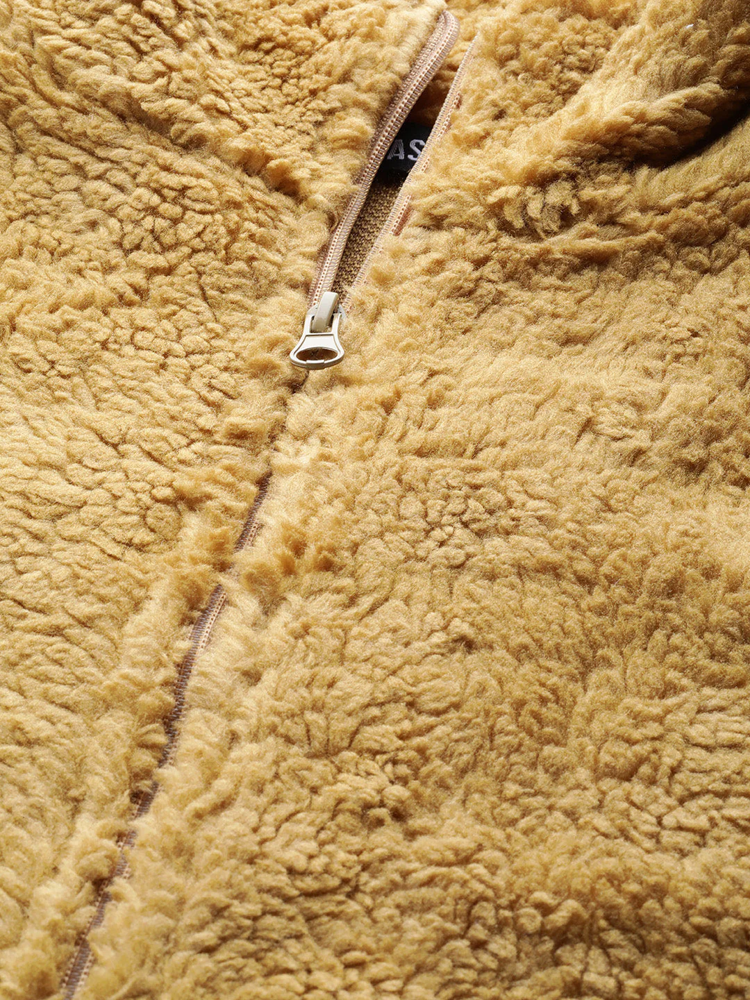 Women Mustard Drawstring Faux Fur Jacket - Image 5