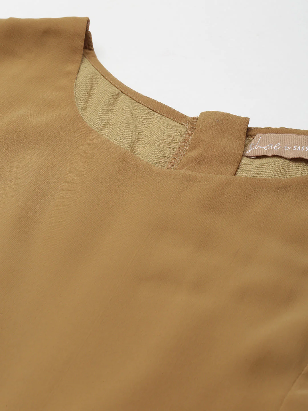 Women Mustard Embroidered Belt Dhoti Dress - Image 2