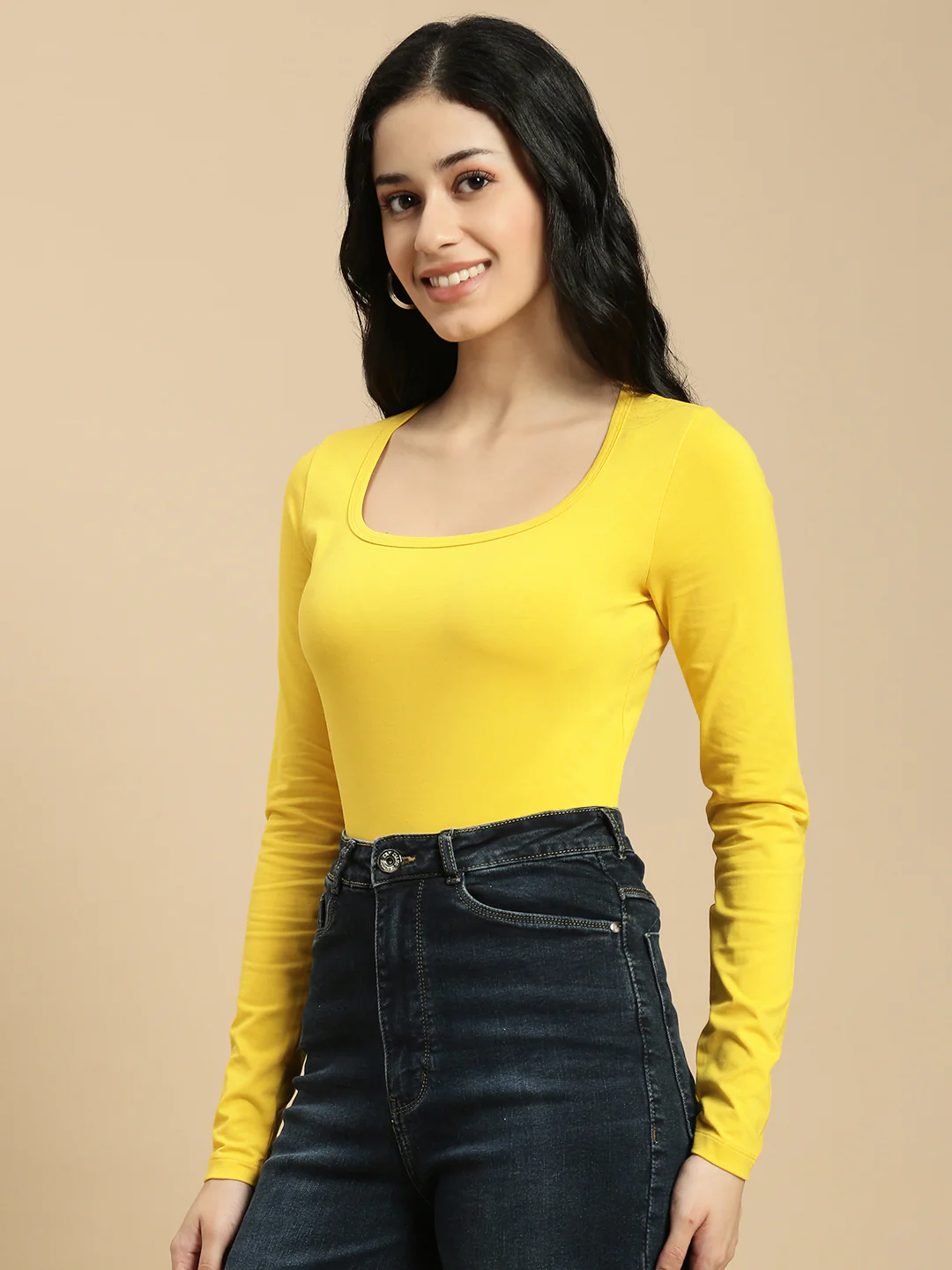 Women Mustard Full Sleeve Top - Image 6