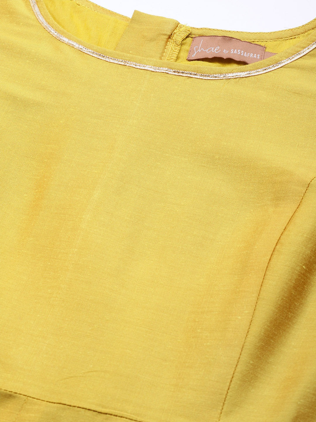 Women Mustard Gota Detail Anarkali Maxi Dress - Image 6