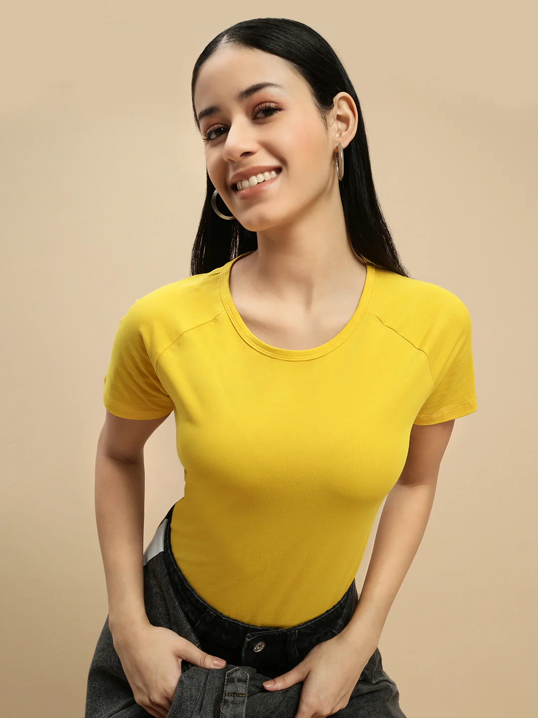 Women Mustard Half Sleeve Top - Image 5