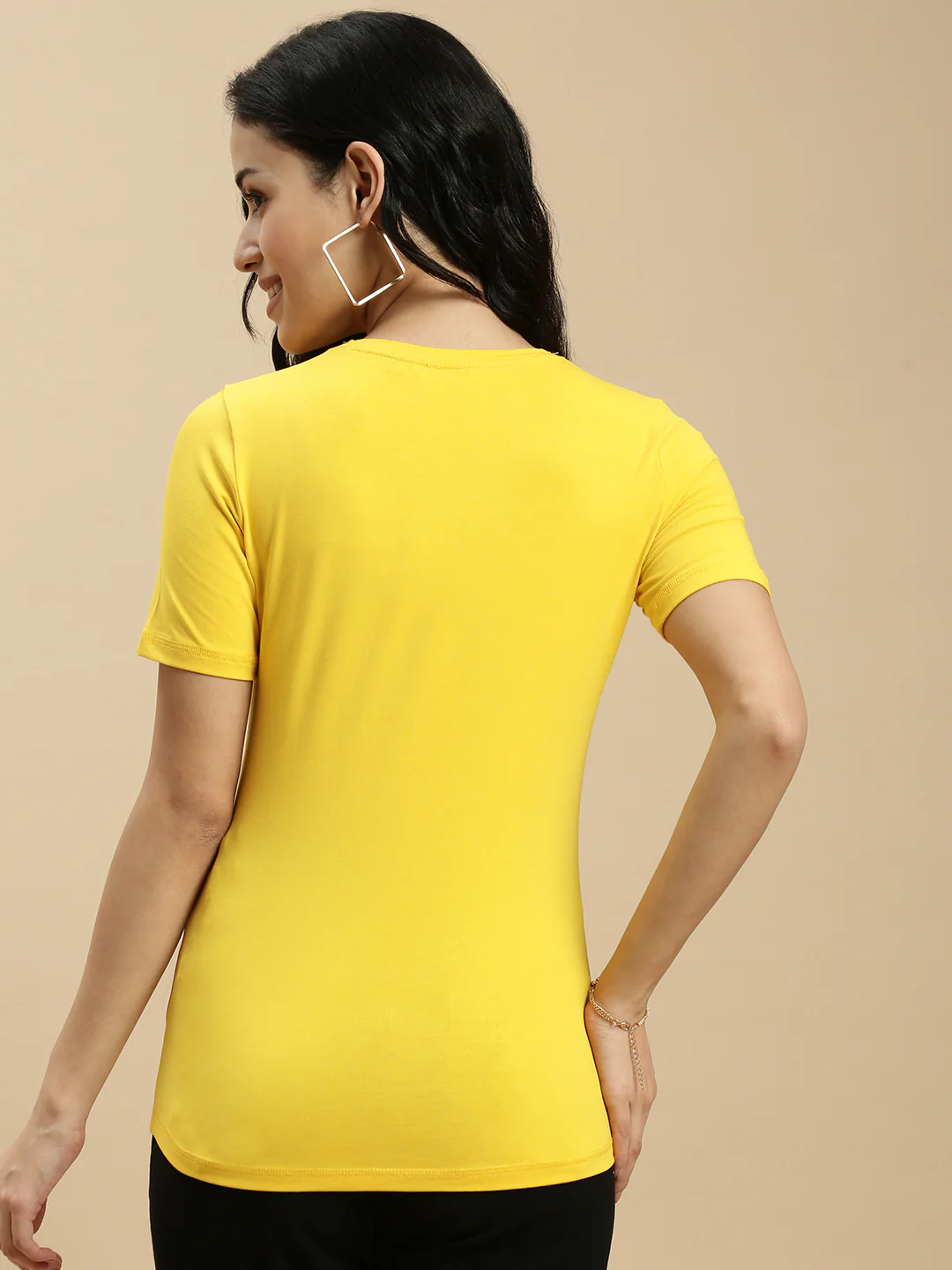 Women Mustard Half Sleeve Top - Image 3