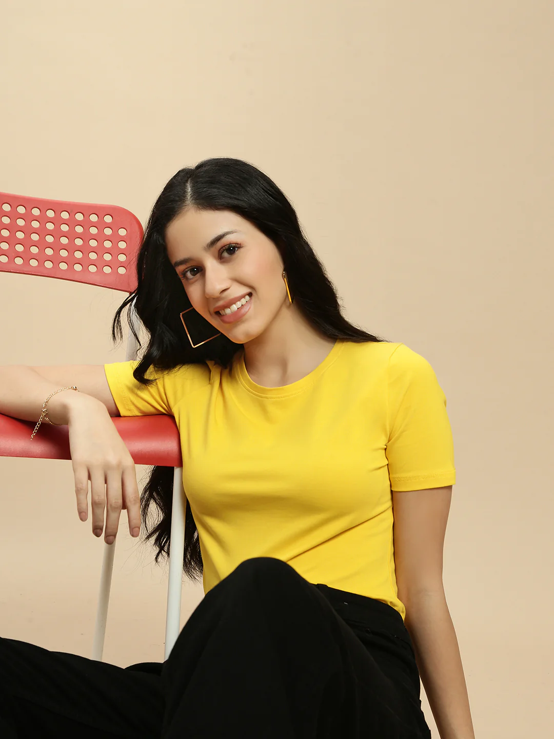Women Mustard Half Sleeve Top - Image 6