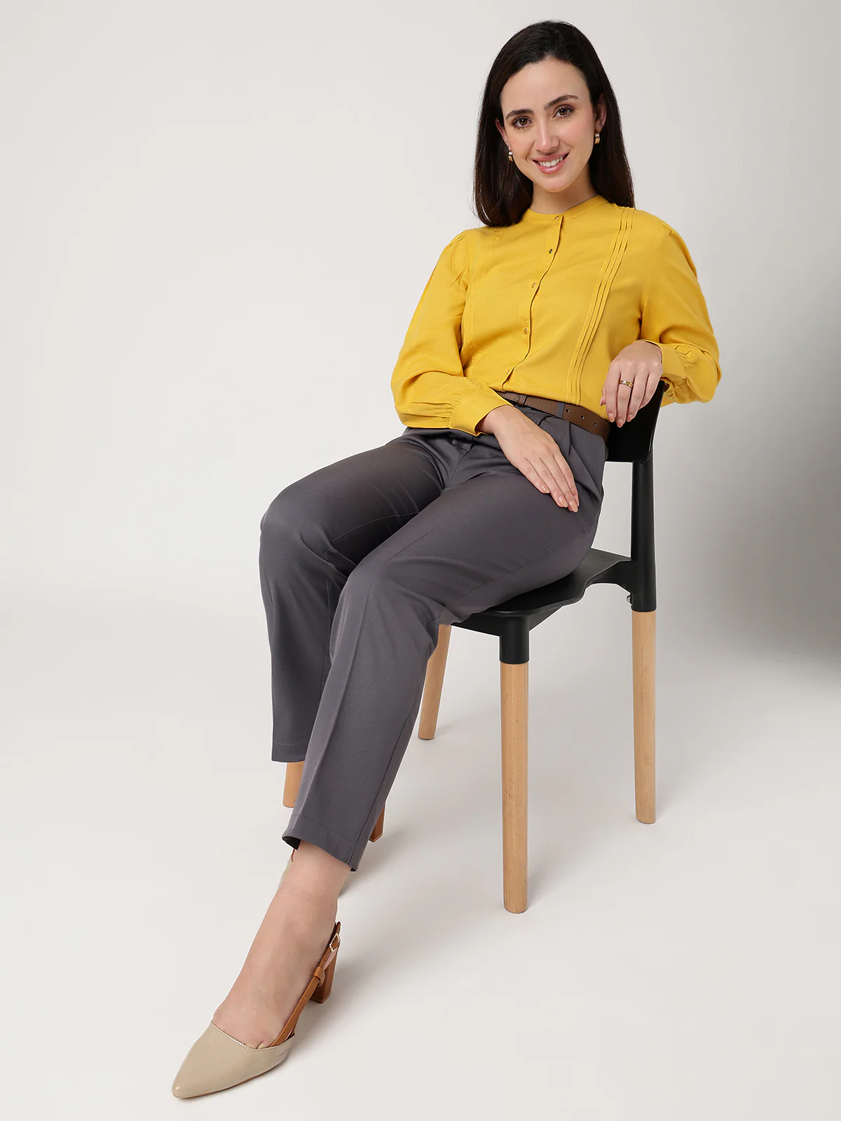 Women Mustard Viscose Rayon Shirt - Image 6