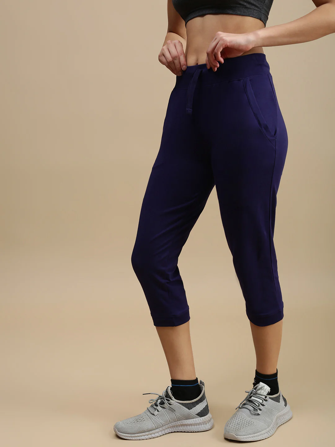 Women Navy Blue Athleisure Pants - Image 2