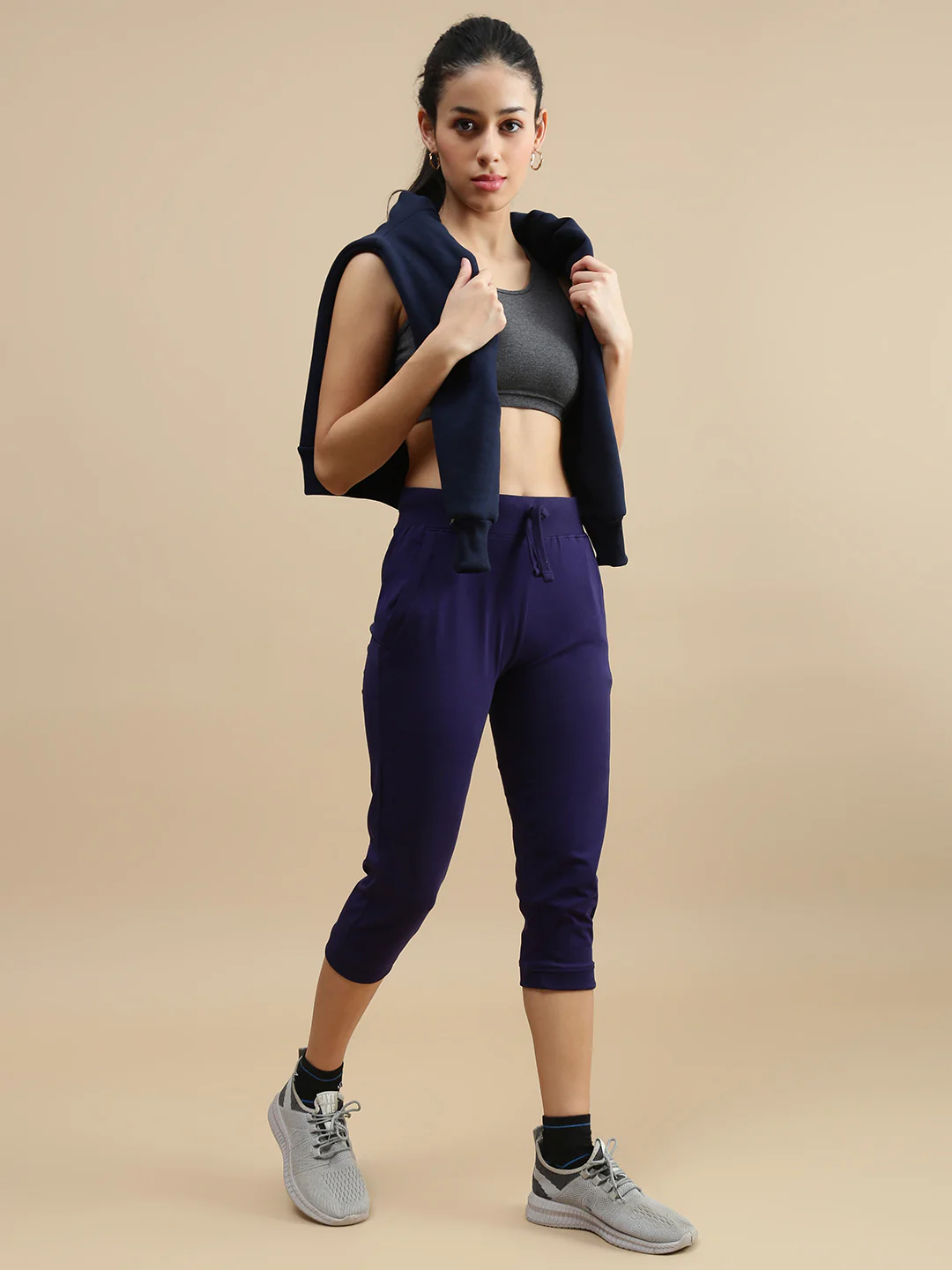 Women Navy Blue Athleisure Pants - Image 4