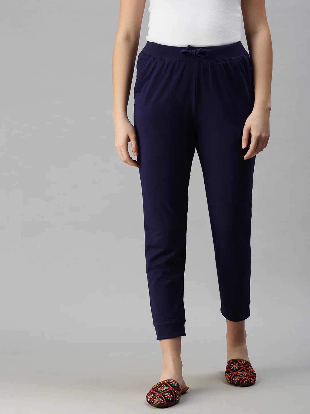 Women Navy Blue Athleisure Pants - Image 4