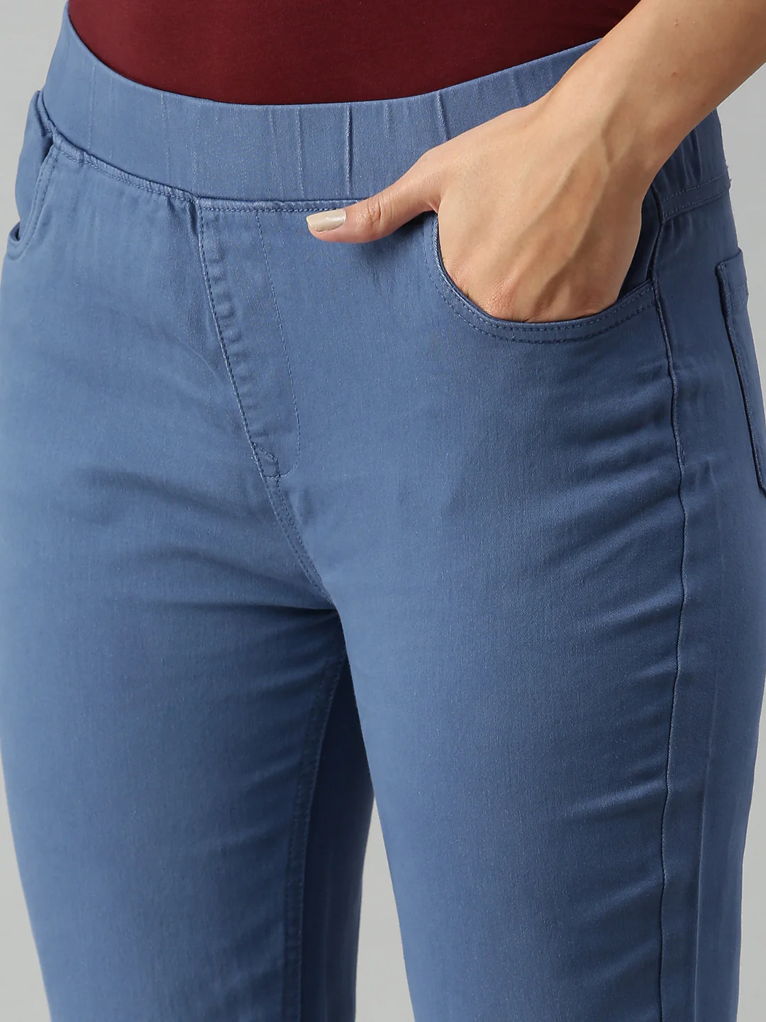 Women Navy Blue Casual Legging - Image 5