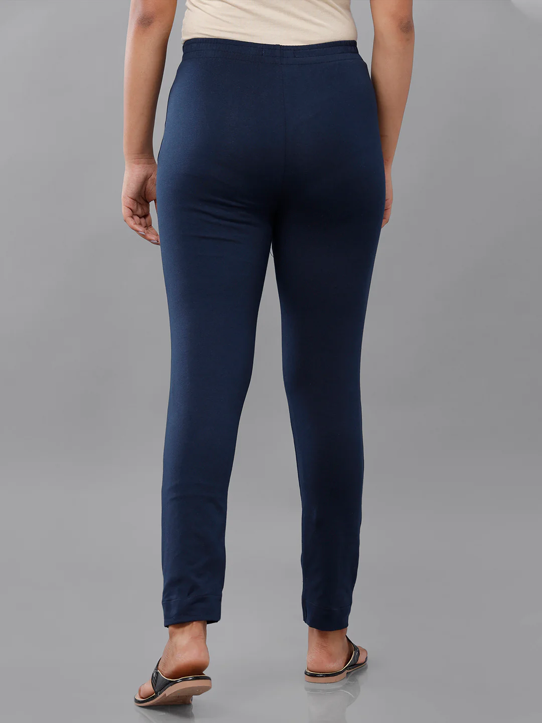 Women Navy Blue Casual Pants - Image 3