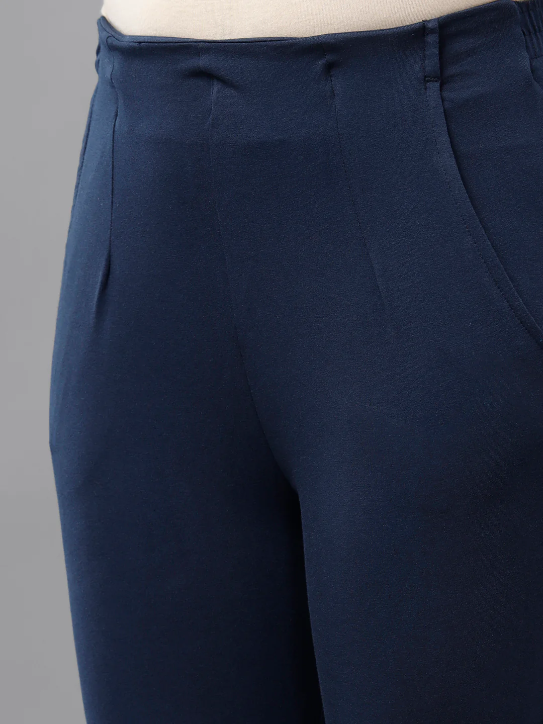 Women Navy Blue Casual Pants - Image 4