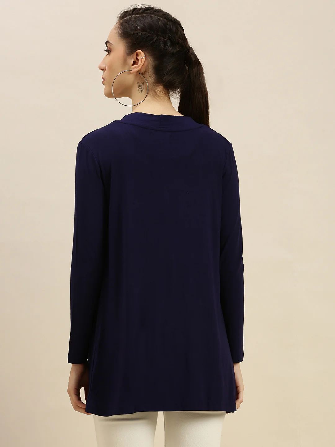 Women Navy Blue Casual Top - Image 3