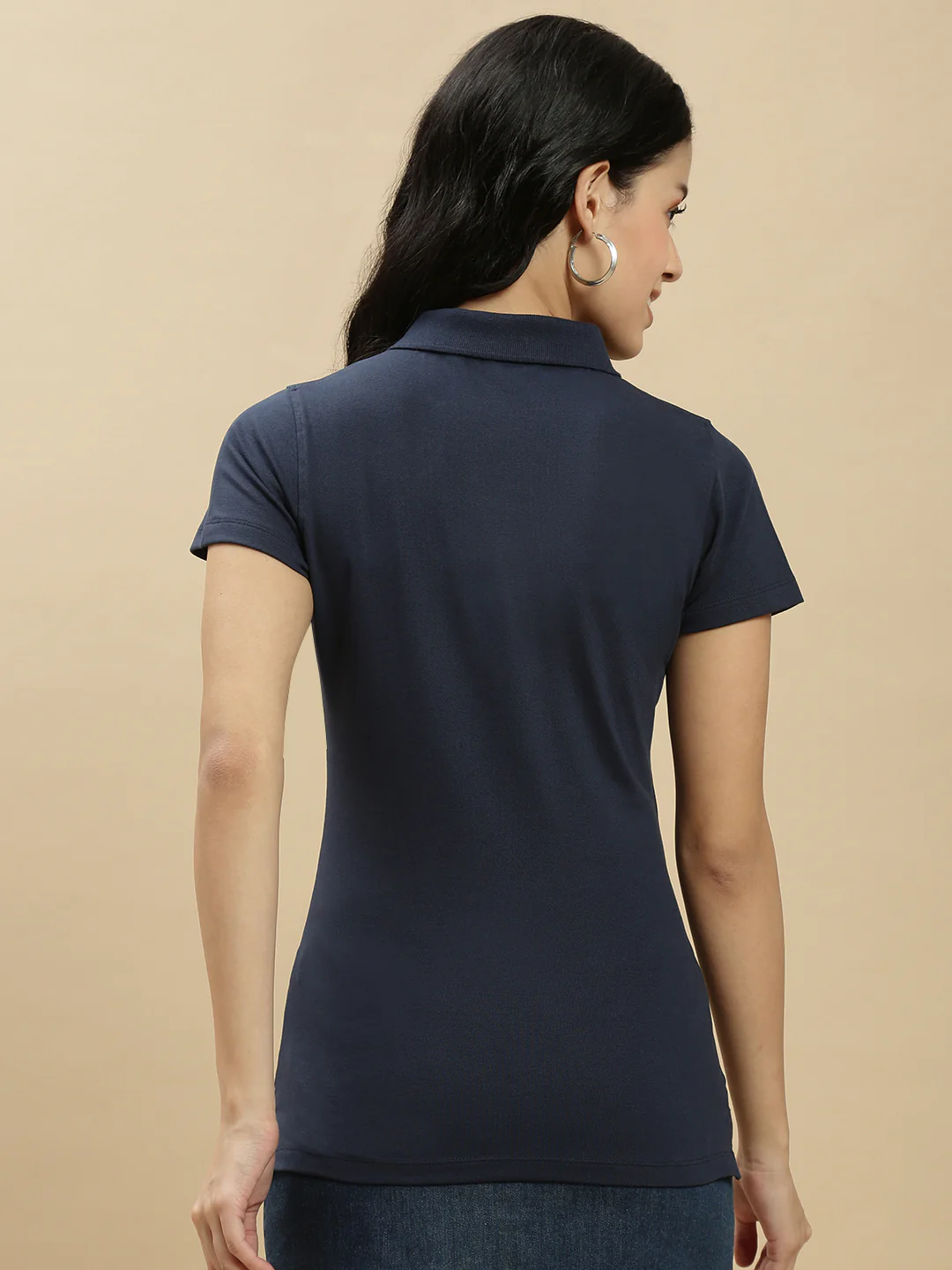 Women Navy Blue Half Sleeve Top - Image 3