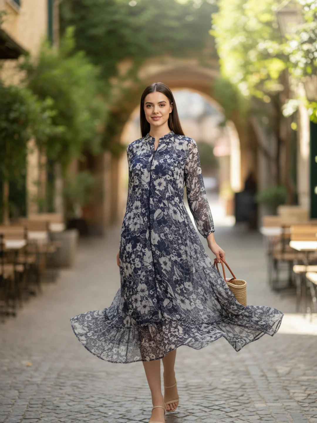 Women Floral Fit & Flare Midi Dress - Image 4