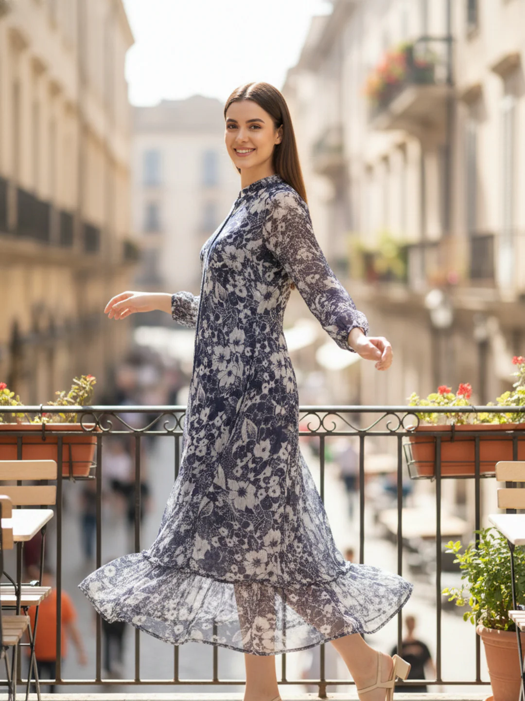 Women Floral Fit & Flare Midi Dress - Image 5