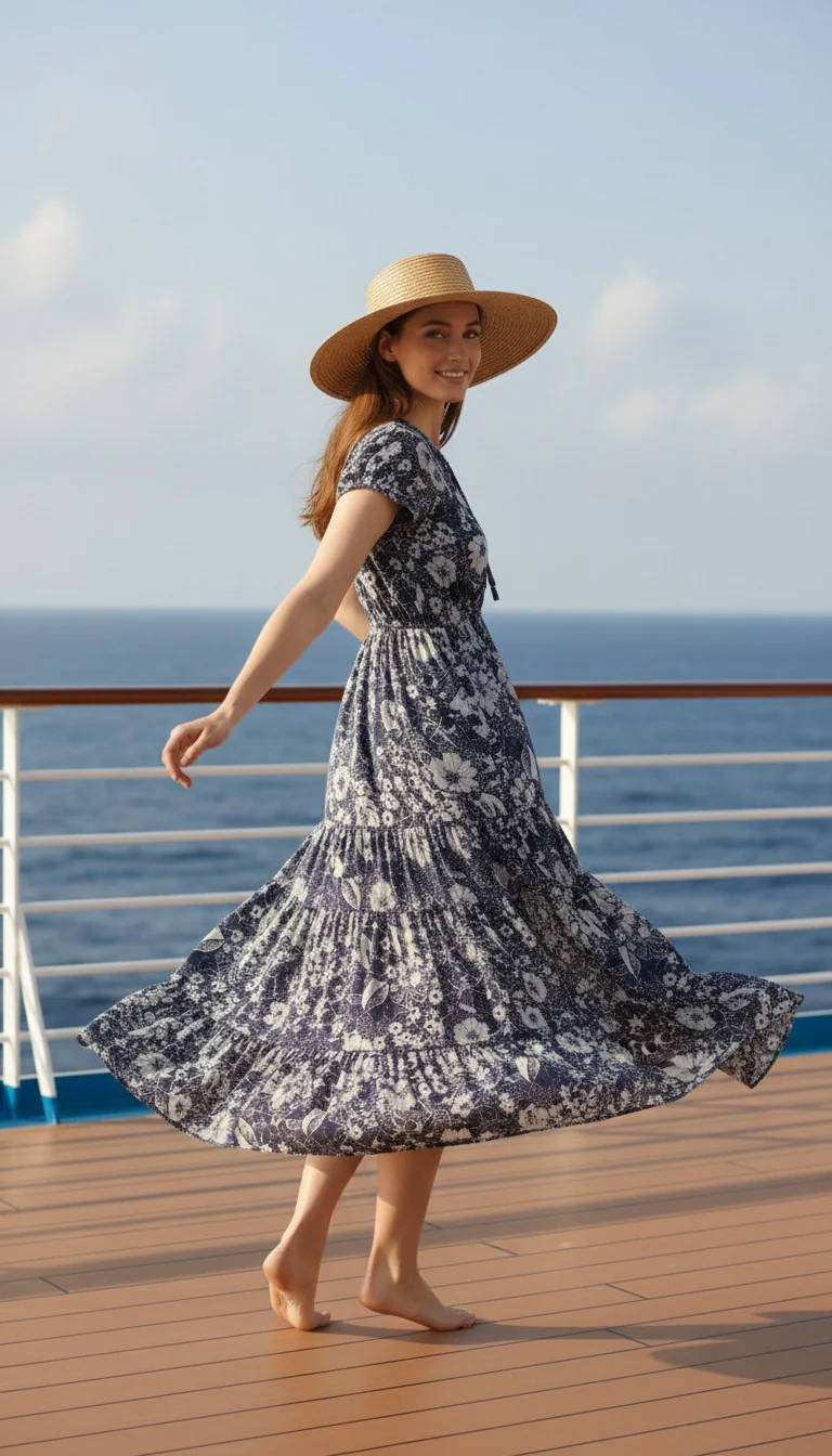 Women Floral Fit & Flare Midi Dress - Image 3