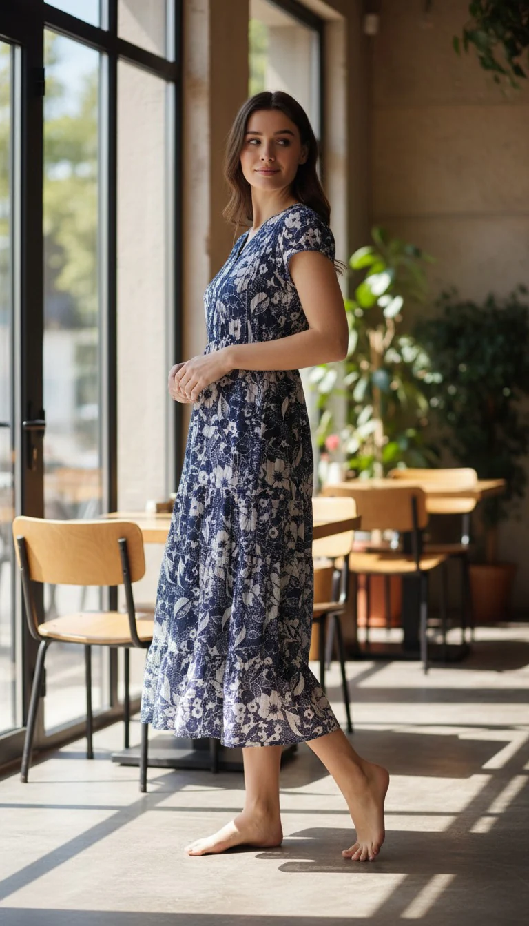 Women Floral Fit & Flare Midi Dress - Image 5