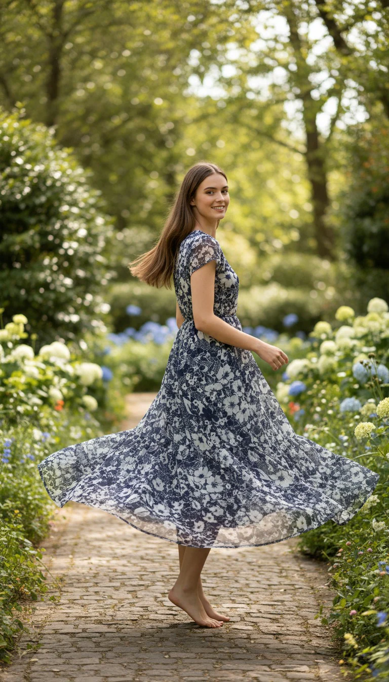 Women Floral Fit & Flare Midi Dress - Image 7
