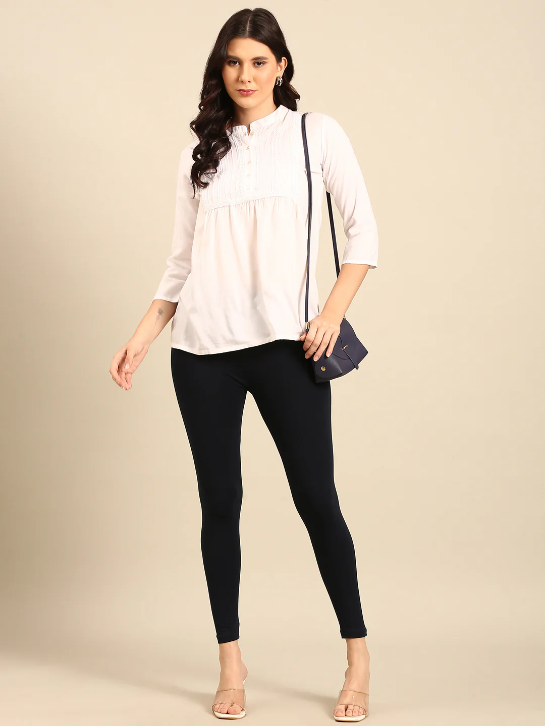 Women Navy Casual Leggings - Image 5