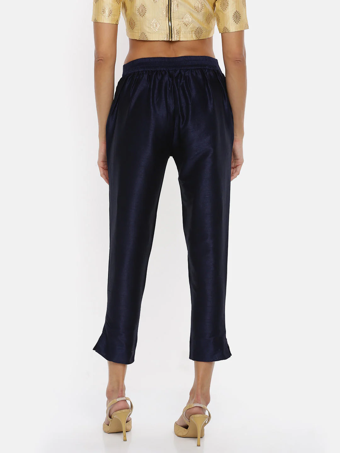 Women Navy Festive Pants - Image 3