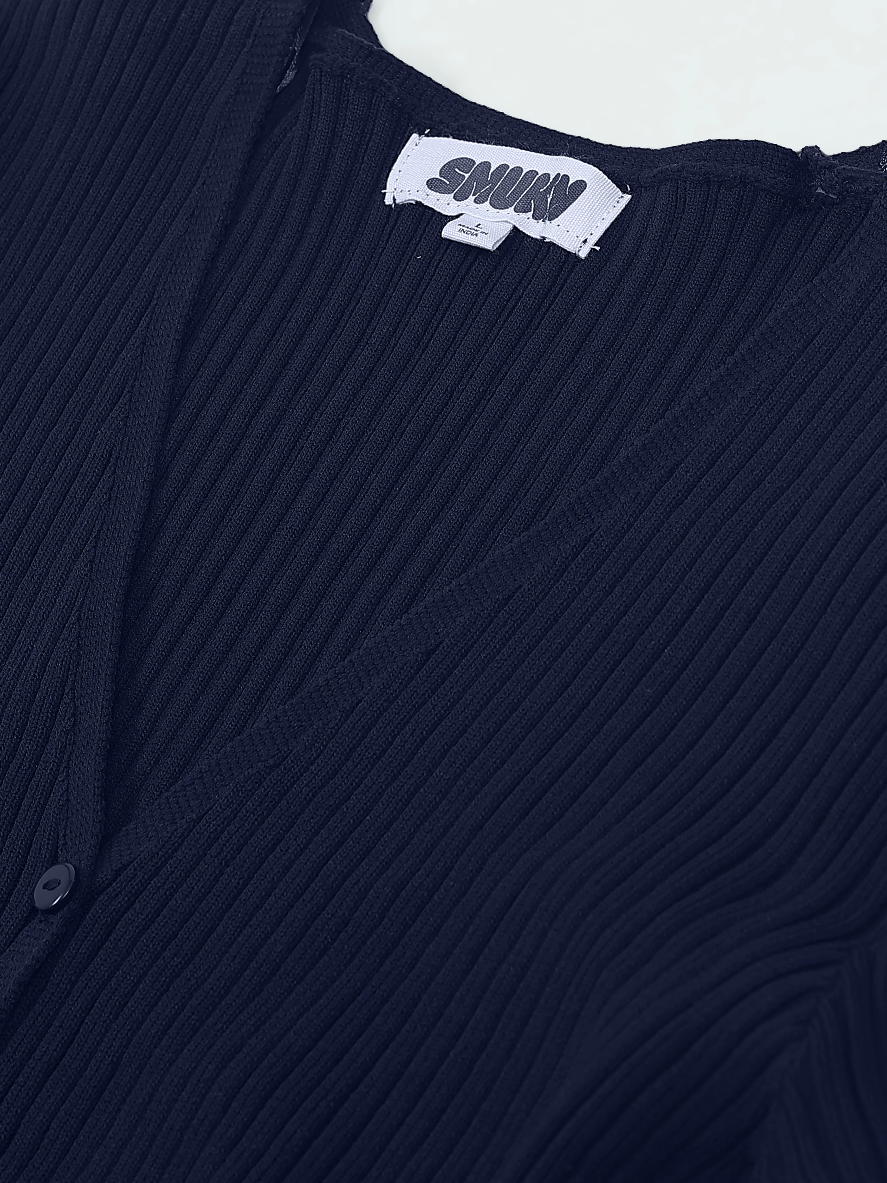 Women Navy Long Cardigan - Image 4