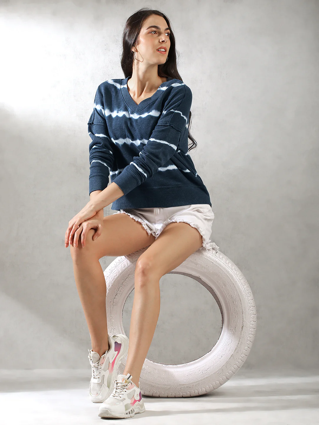 Women Oversize Drop Shoulder Sweatshirt - Image 2