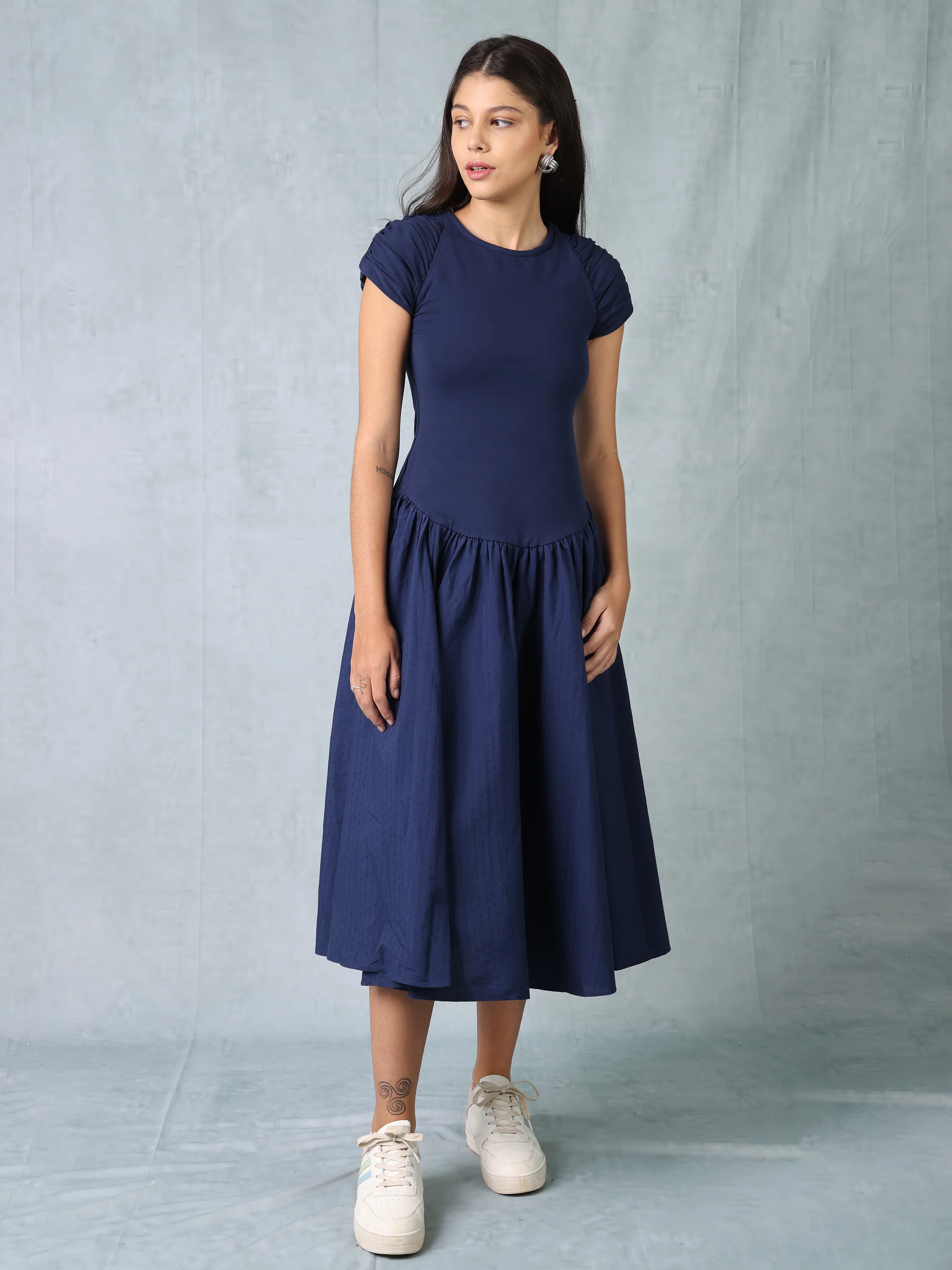 Women Navy Regular Fit Dress - Image 3