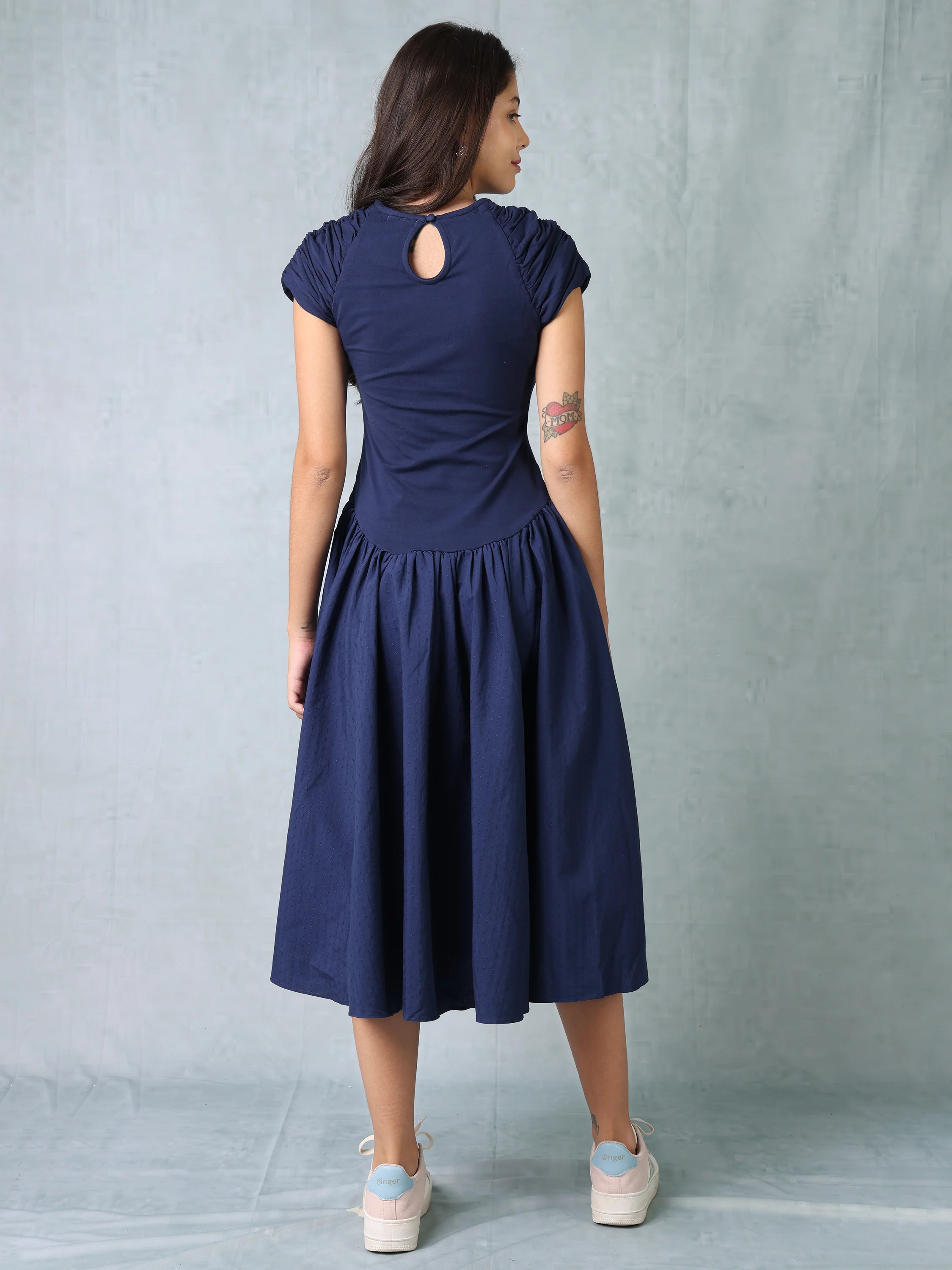 Women Navy Regular Fit Dress - Image 4