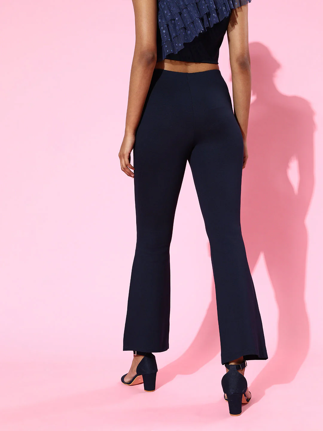 Women Navy Roma Bell Bottom Pants - Image 3