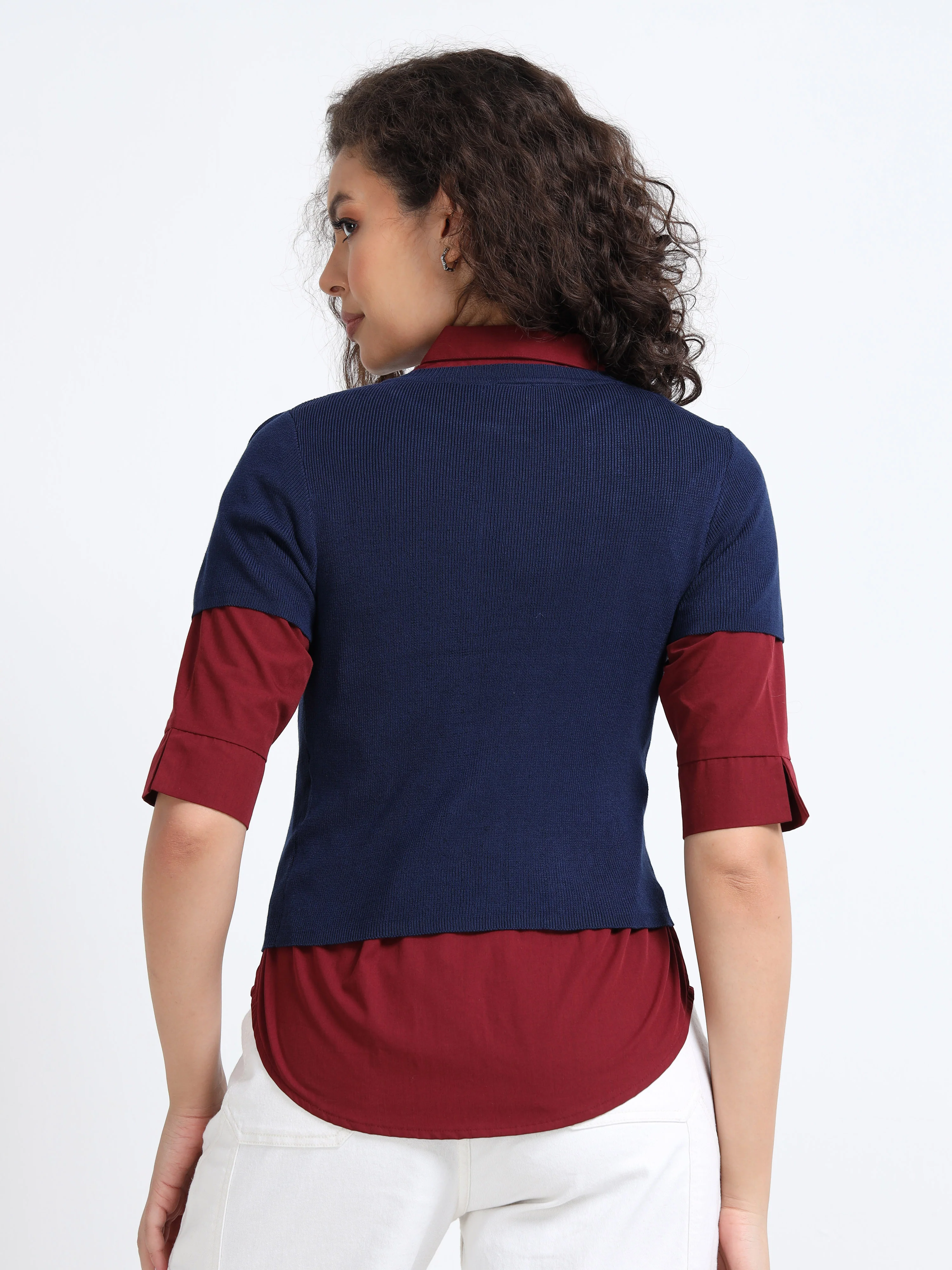 Women Navy Winter Top - Image 4