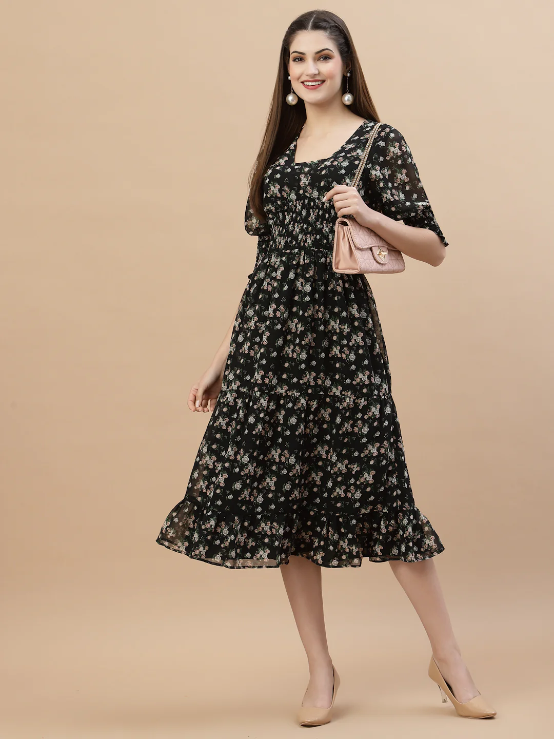 Women V-Neck Ruffle Dress - Image 5