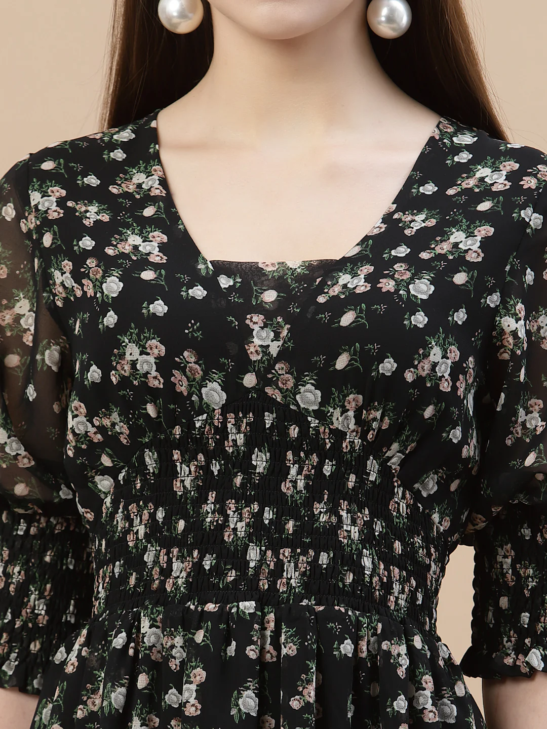Women V-Neck Ruffle Dress - Image 7