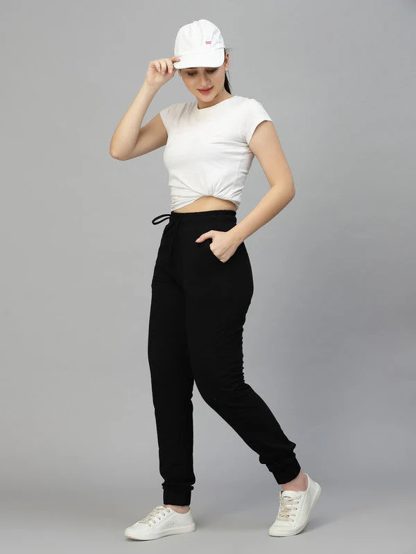 Women Black Odour Free Joggers - Image 4