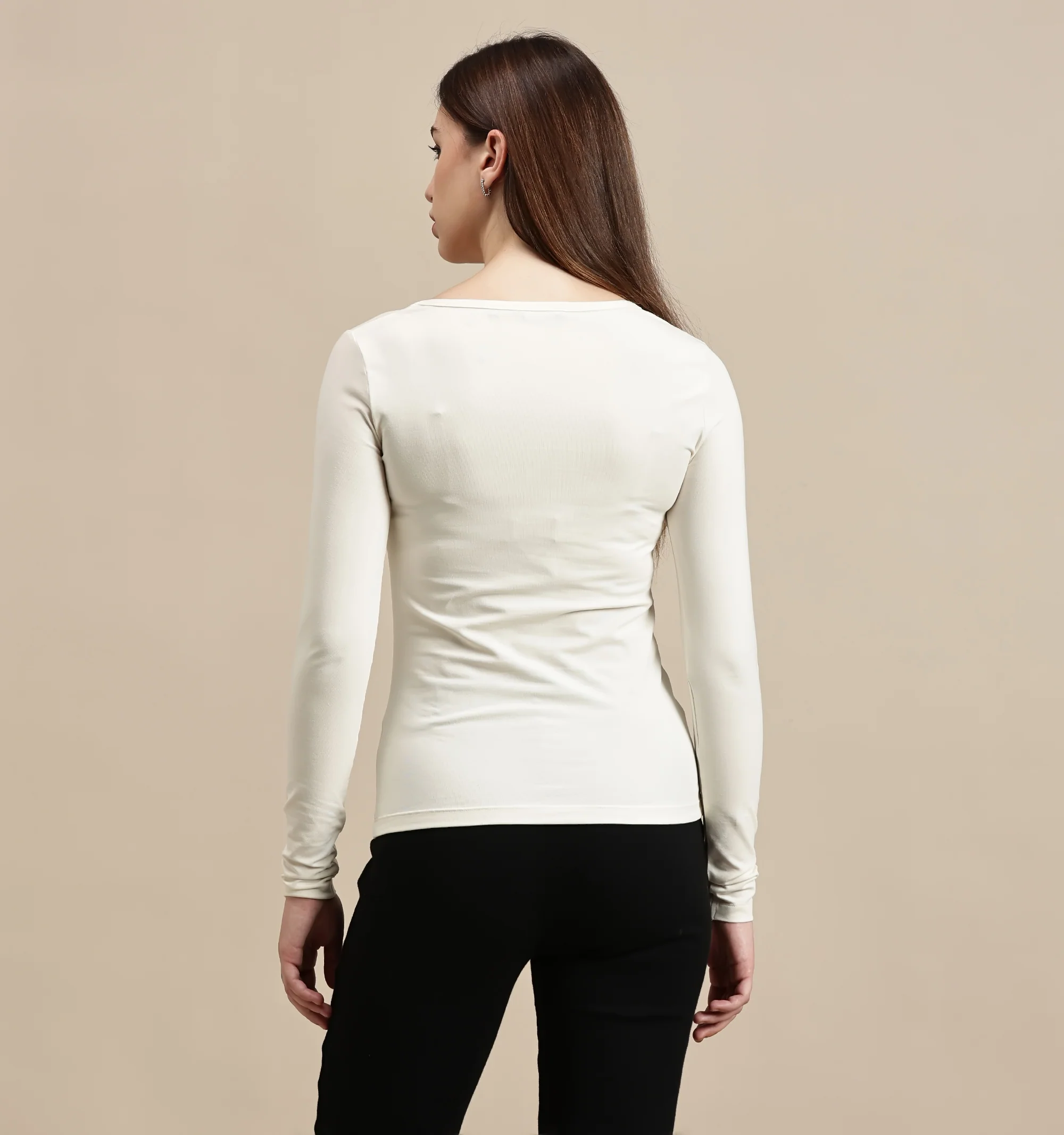 Women Off White Full Sleeve Top - Image 3