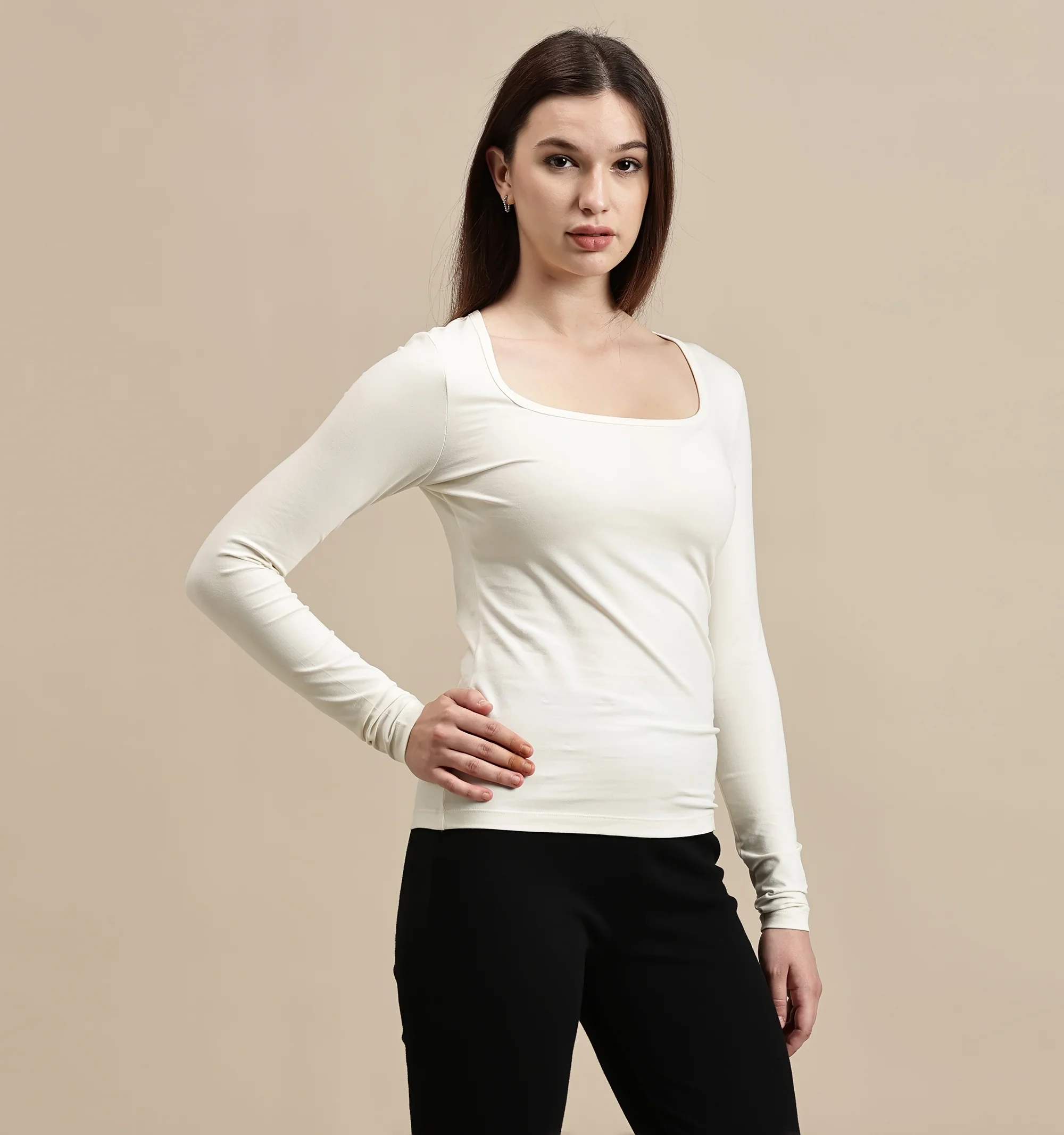 Women Off White Full Sleeve Top - Image 5