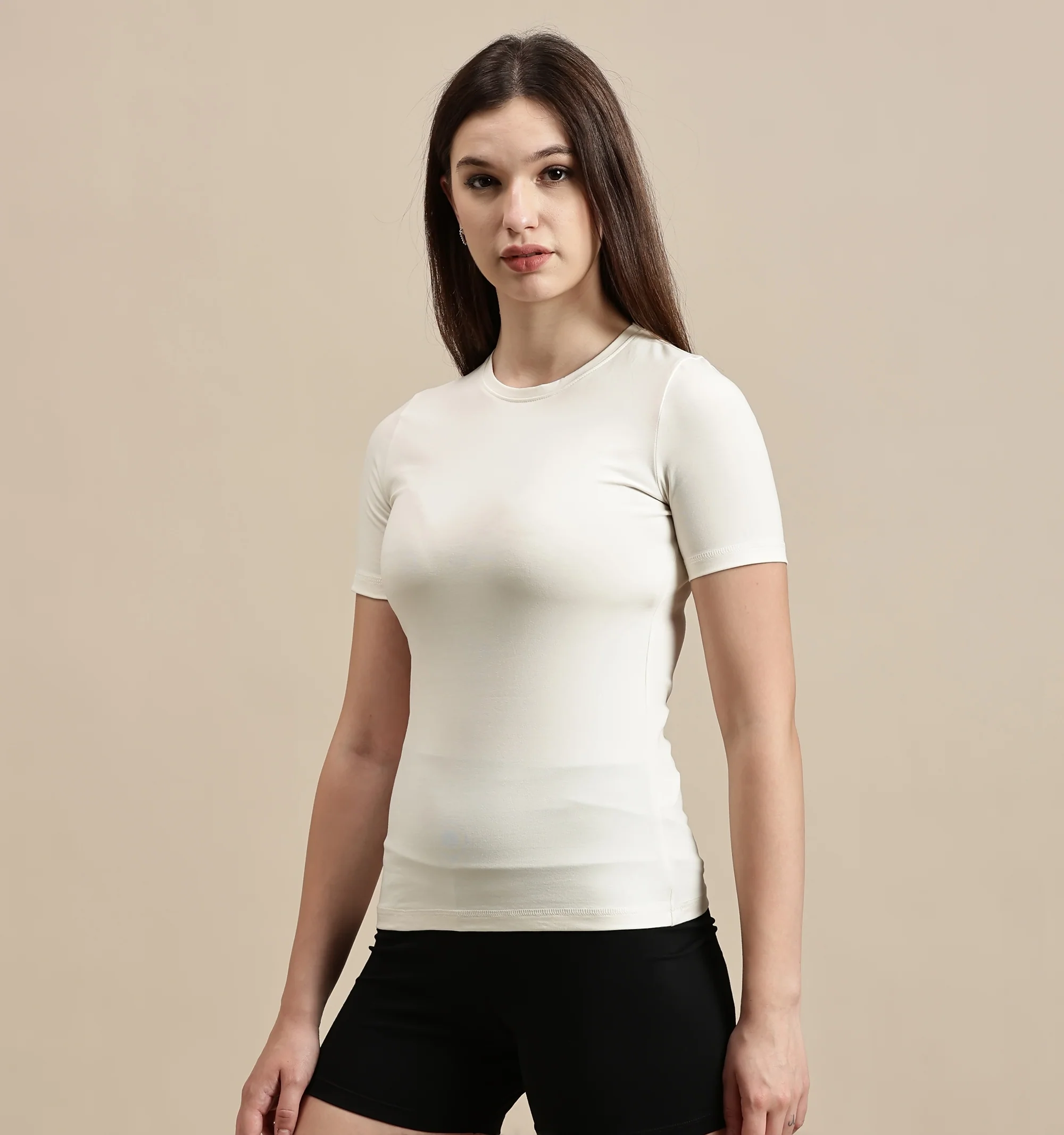 Women Off White Half Sleeve Top - Image 6