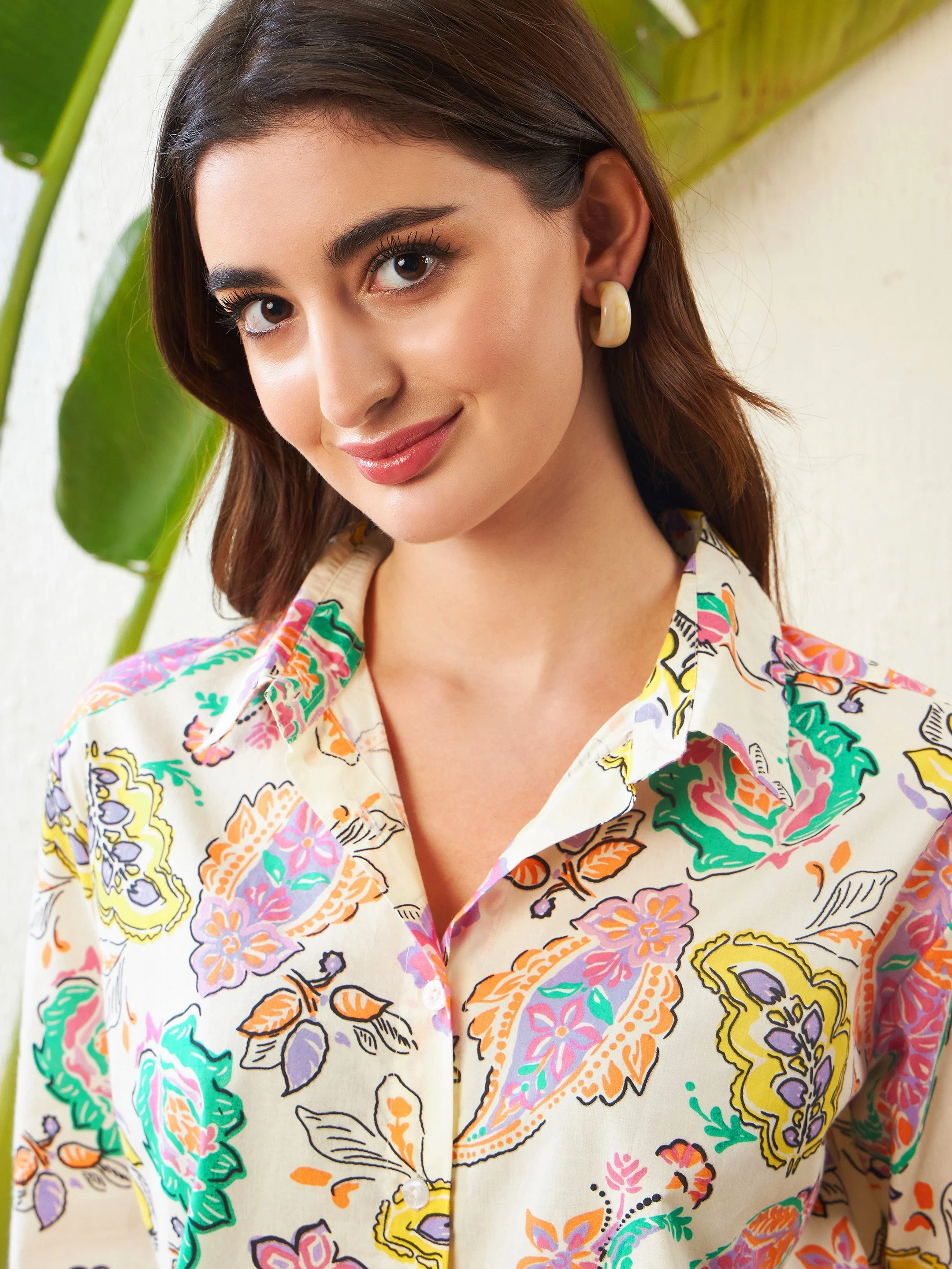 Women Off-White Paisley Regular Shirt - Image 3