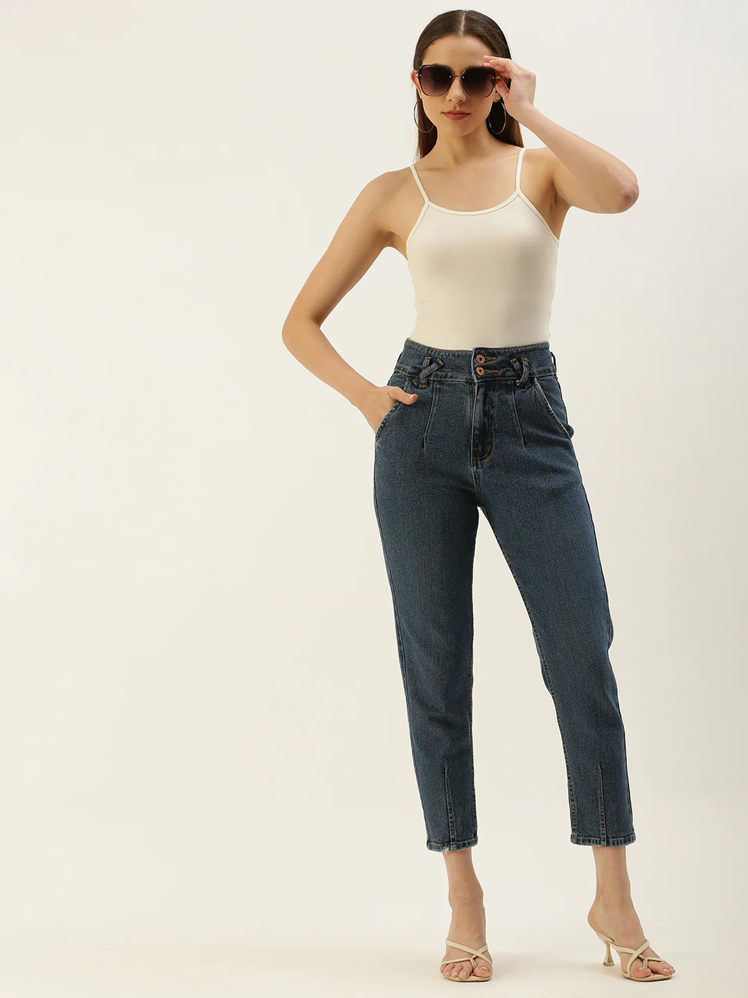 Women Off White Regular Spaghetti - Image 5
