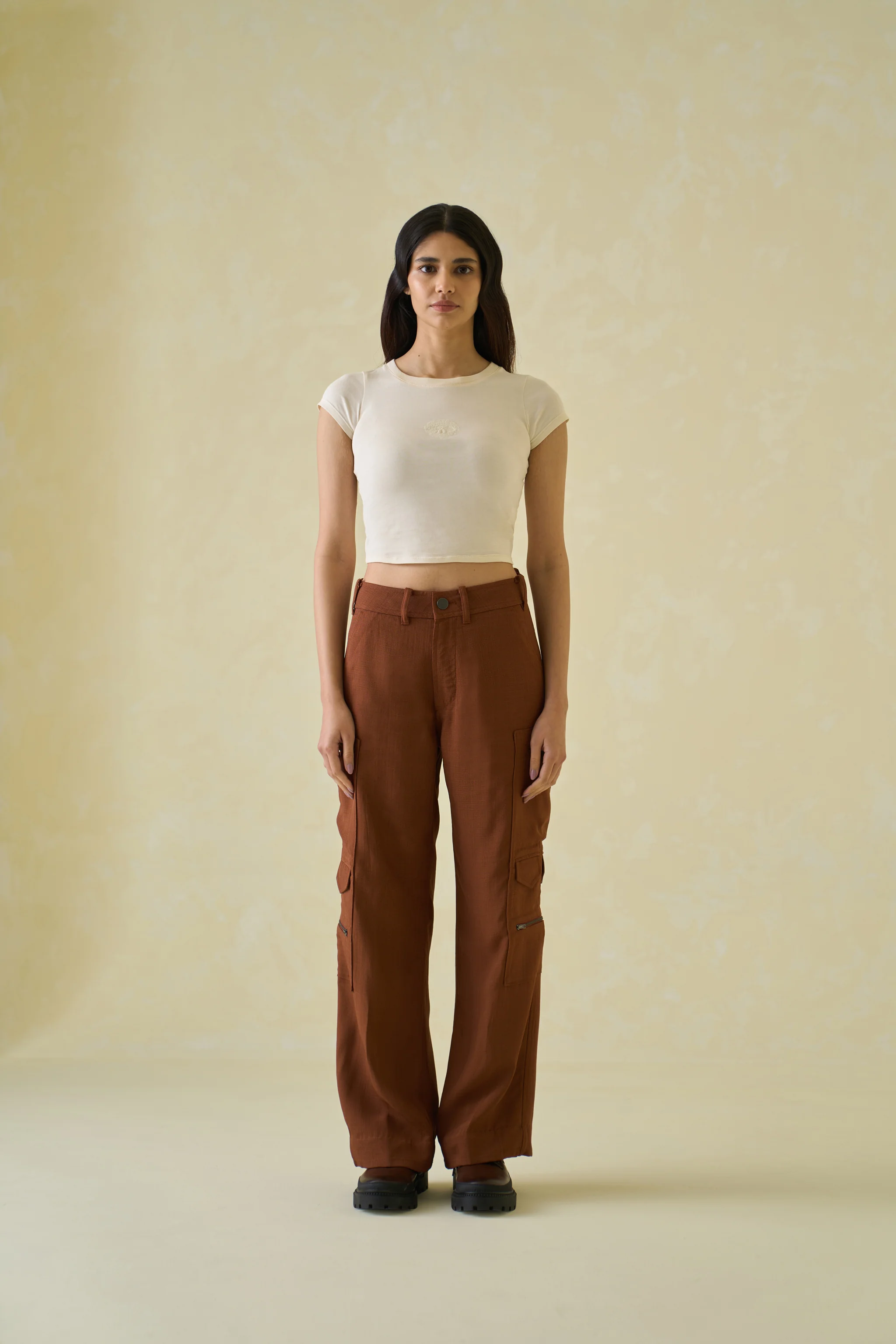 Women Off-White Third Eye Cotton Baby Tee - Image 3